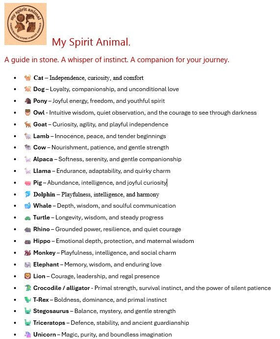 My Spirit Animal – Hand - Carved Soapstone Companions // Hippo / Lion / Rhino / Elephant // Spiritual identity // 5.5 cm with Gift Box & story card - FriendlyTradingCo