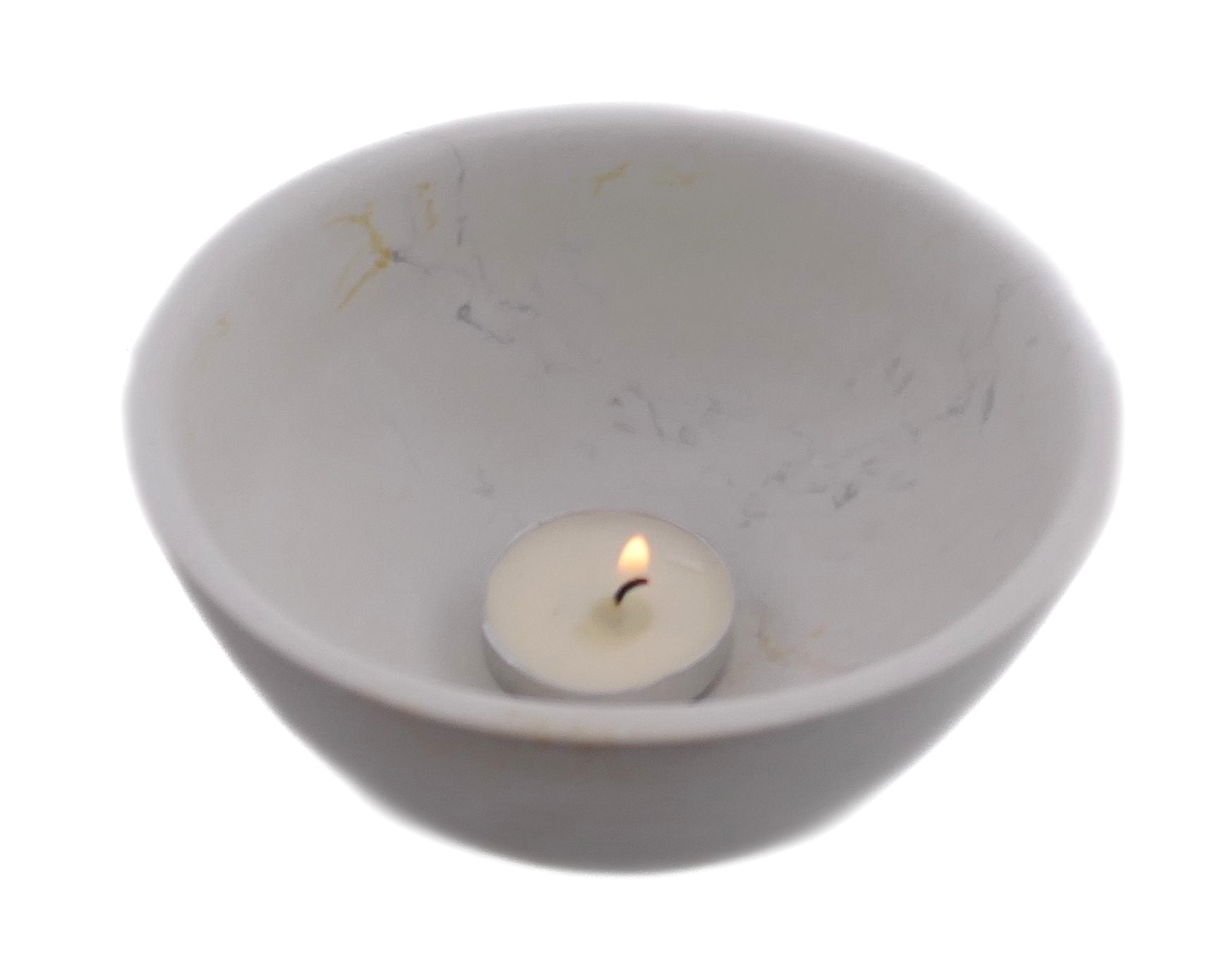 Natural Tealight Bowl // 12 cm / 5 inch // hand made in soapstone // with Storycard - FriendlyTradingCo