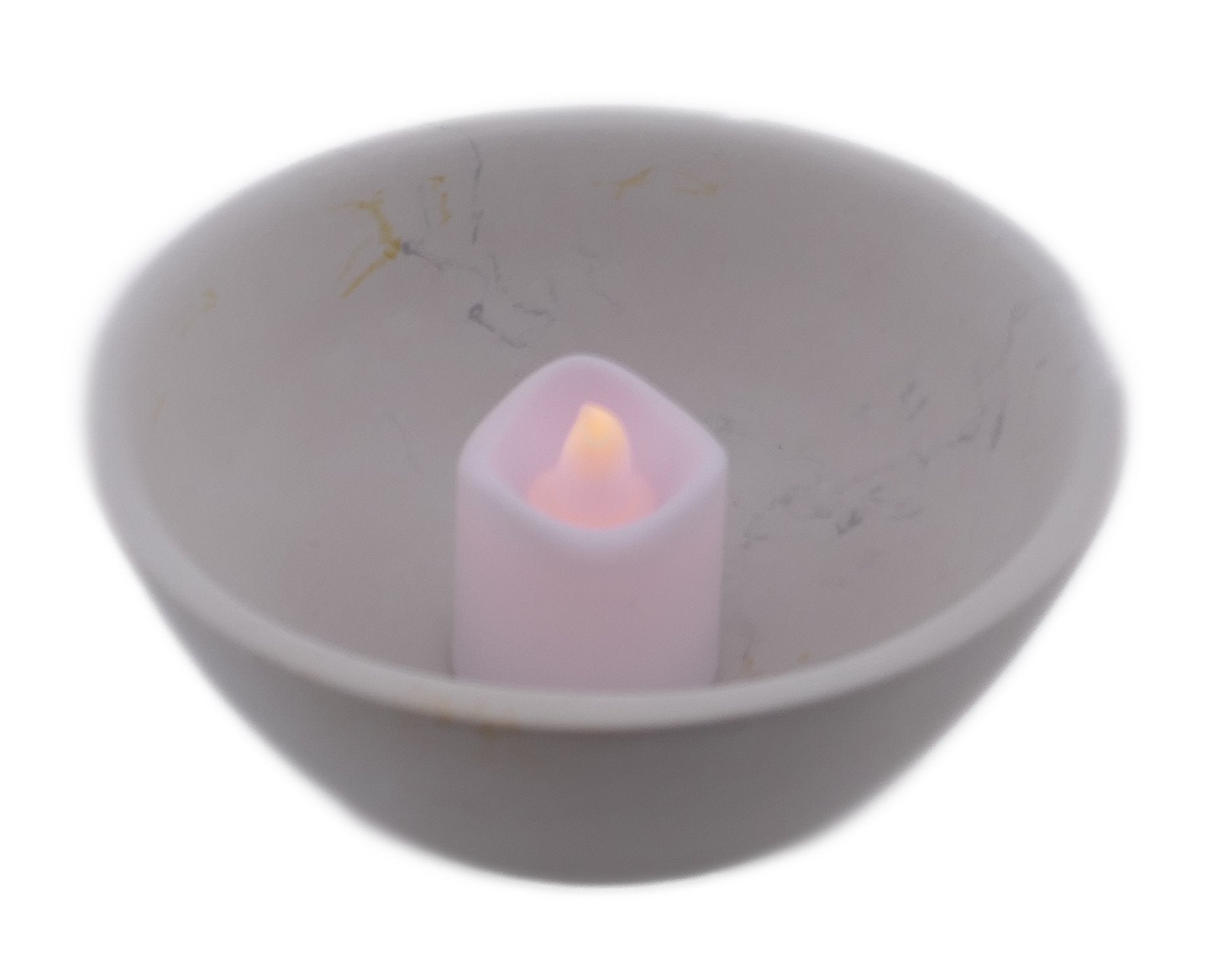Natural Tealight Bowl // 12 cm / 5 inch // hand made in soapstone // with Storycard - FriendlyTradingCo