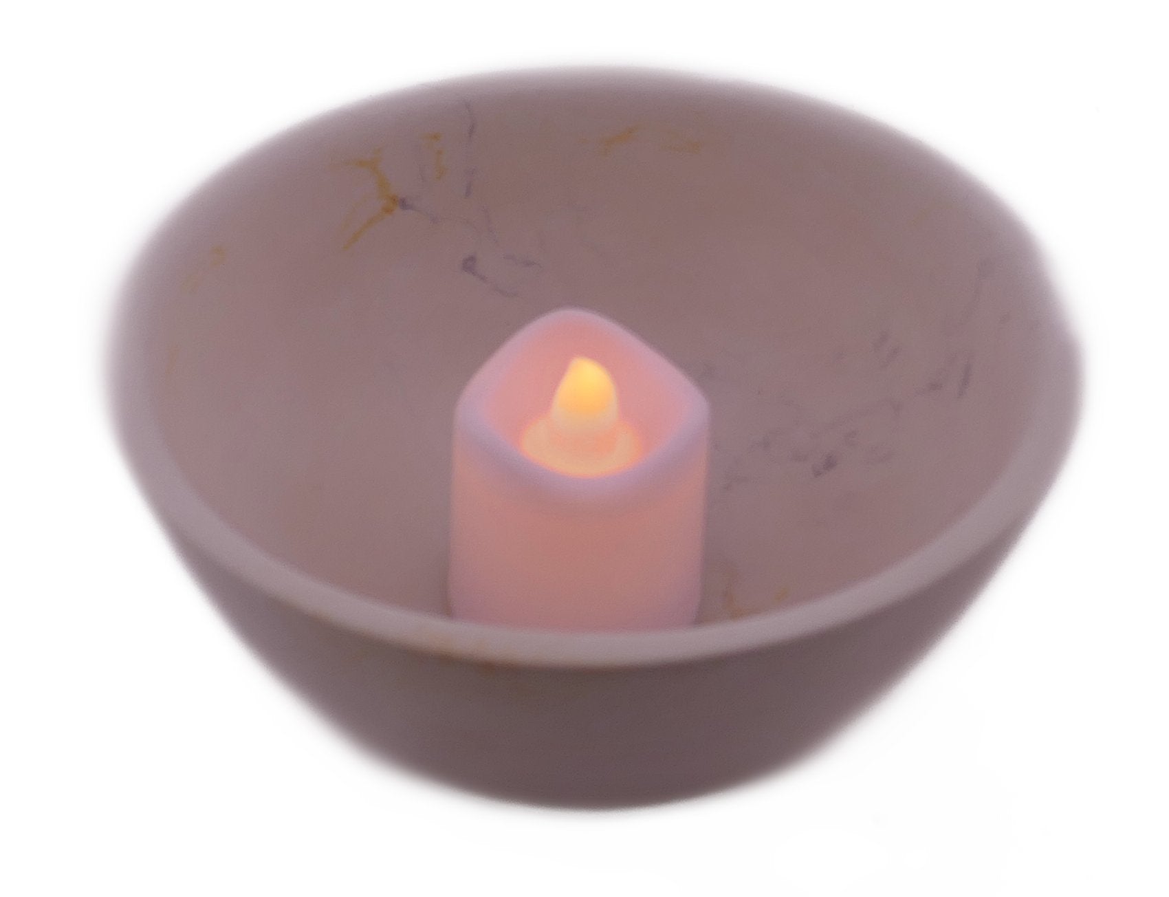 Natural Tealight Bowl // 12 cm / 5 inch // hand made in soapstone // with Storycard - FriendlyTradingCo
