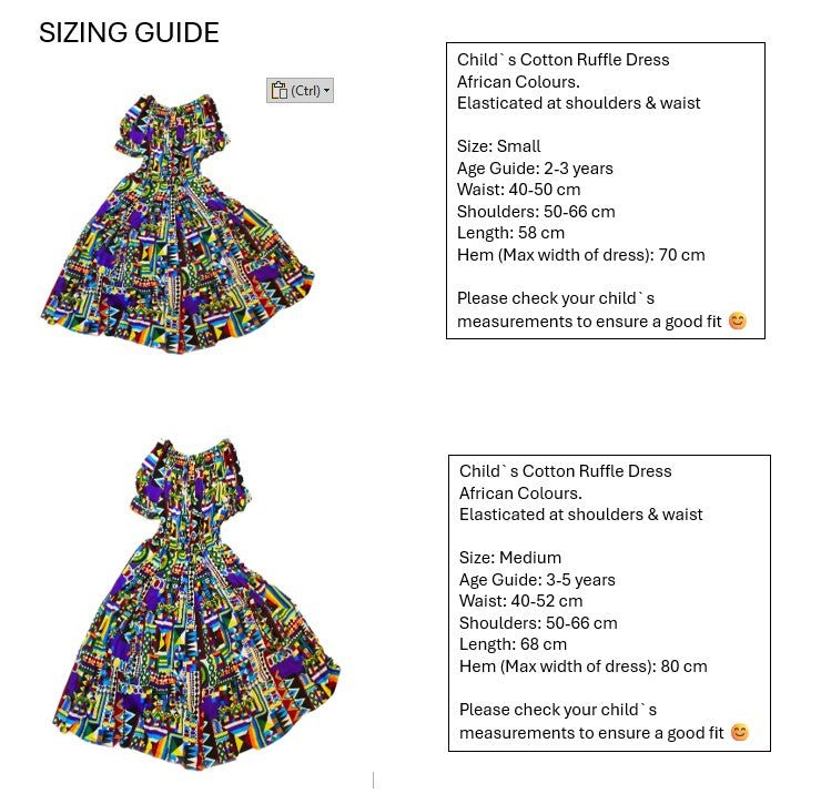 Ruffle Sleeve Square Neck Textured Casual Vacation Dress Girls // African Dashiki colours // Age Guide from 3 - 5 // Design: Turquoise - FriendlyTradingCo