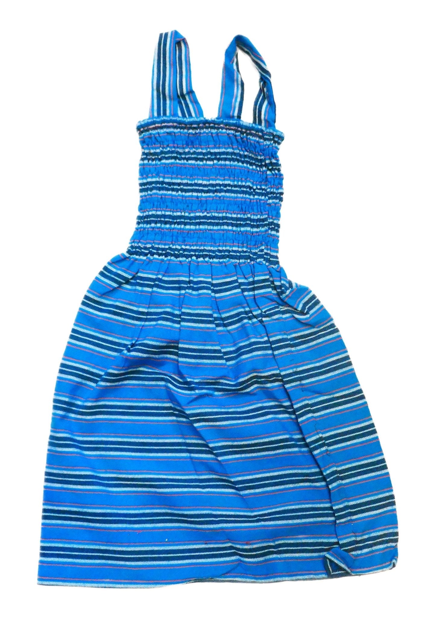 Ruffle Strapped Square Neck Textured Casual Vacation Dress Girls // African Dashiki colours // Age Guide from 3 - 5 // Design: Paddling Blue - FriendlyTradingCo