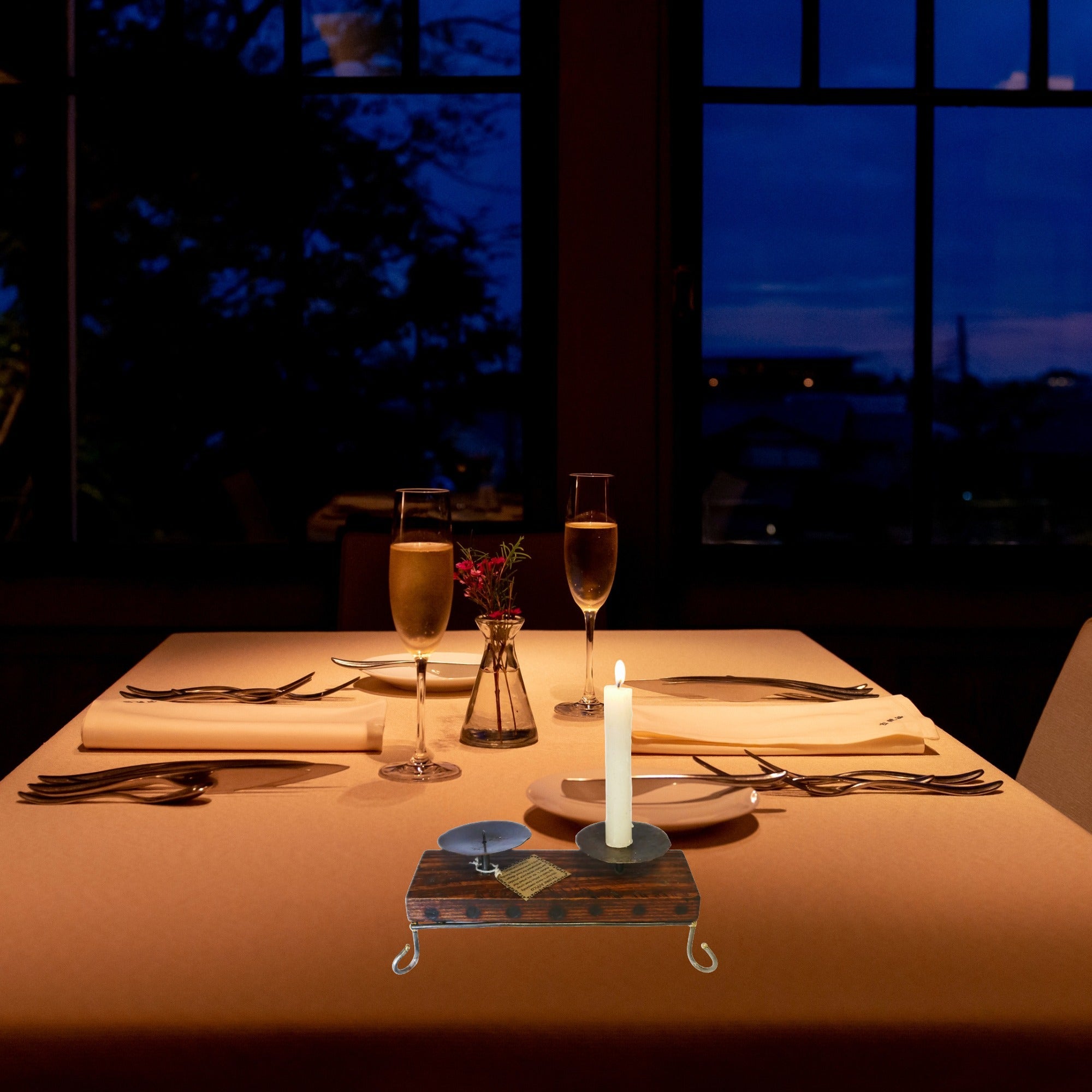 Set of African Wood & Metal Tealight and Candle Holders // Single / Double / Triple // Handcrafted with Storycard - FriendlyTradingCo