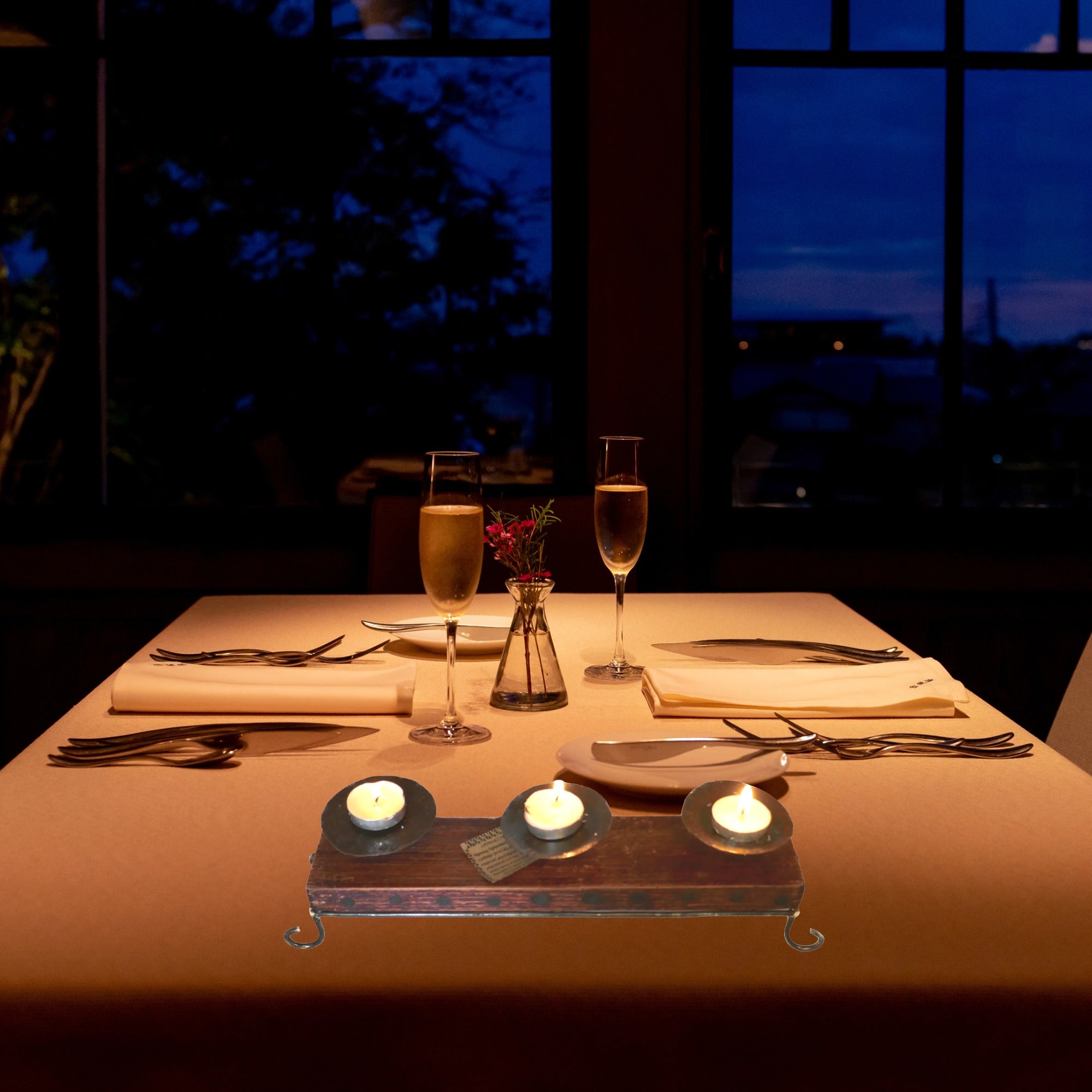 Set of African Wood & Metal Tealight and Candle Holders // Single / Double / Triple // Handcrafted with Storycard - FriendlyTradingCo