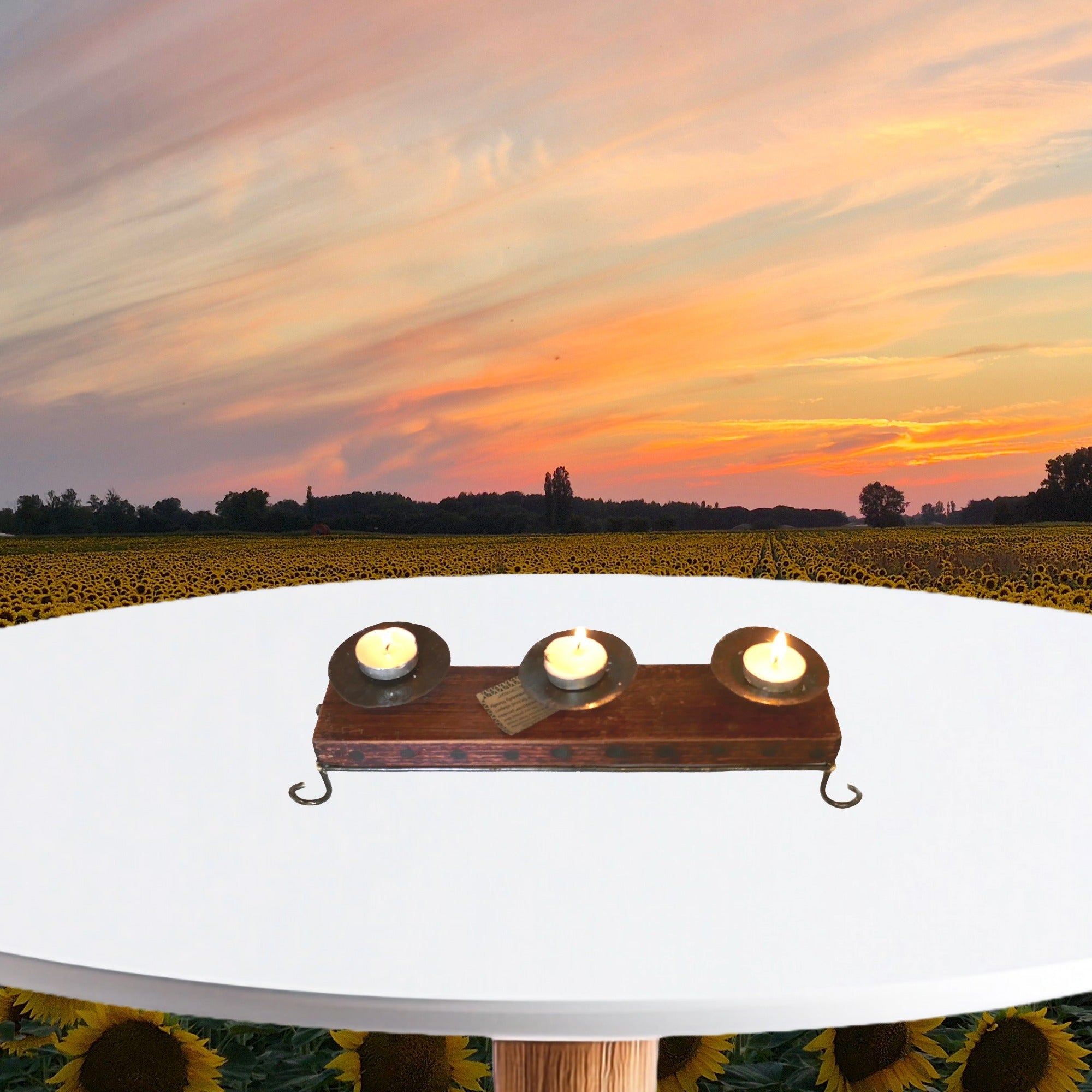 Set of African Wood & Metal Tealight and Candle Holders // Single / Double / Triple // Handcrafted with Storycard - FriendlyTradingCo