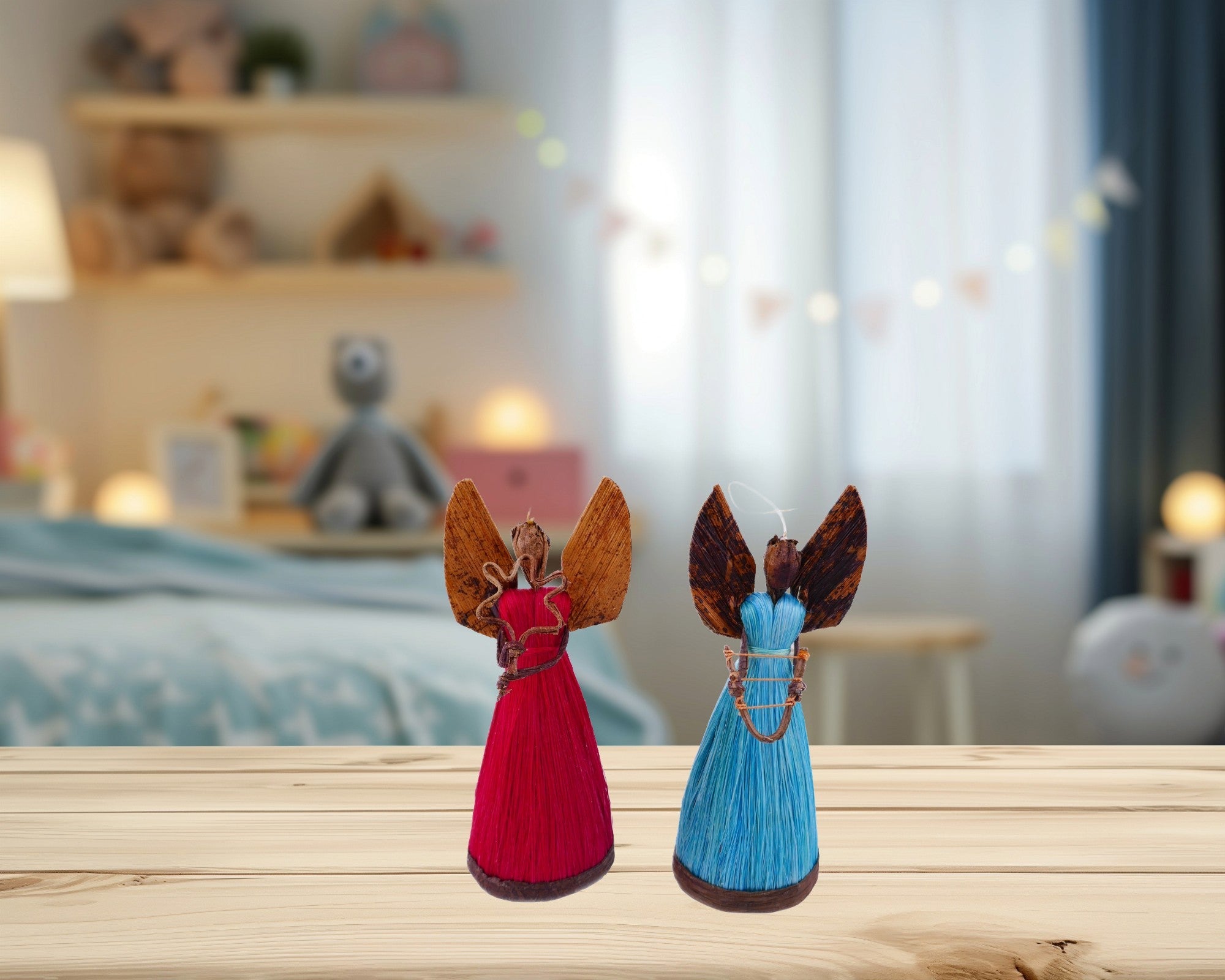 Sisal Angel Decoration Children`s Christmas Tree 15cm + Storycard - FriendlyTradingCo