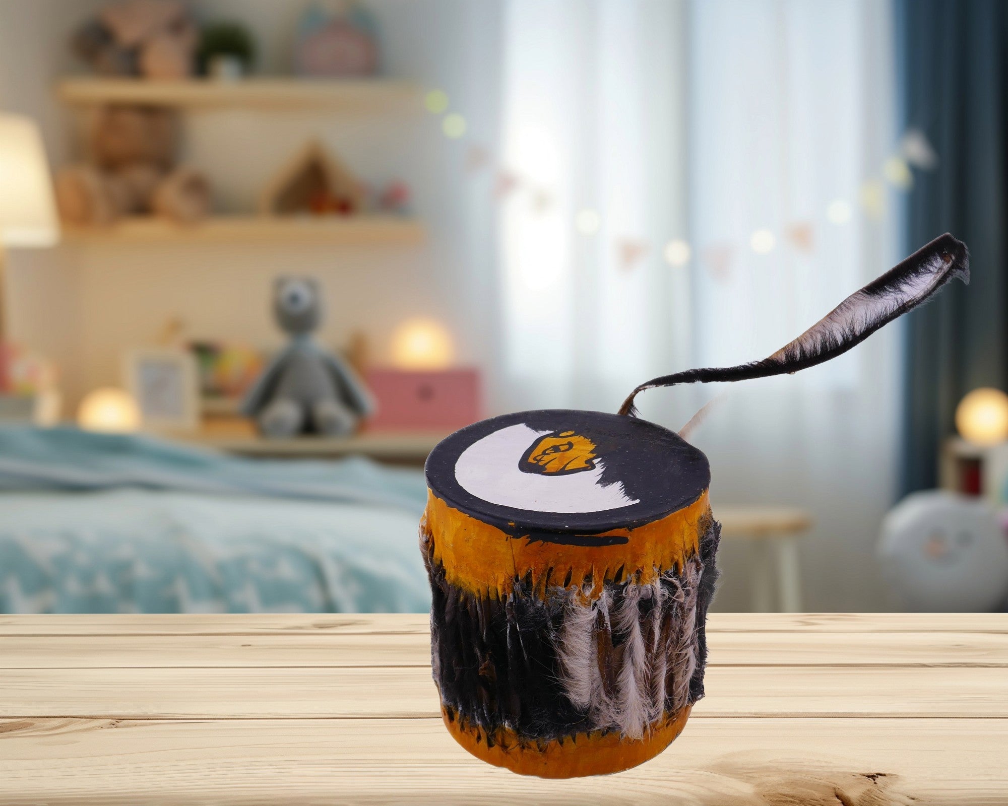 Small Childrens African Alto Hand Drum handmade Festival Drum Tom Tom Bongo with Storycard - FriendlyTradingCo