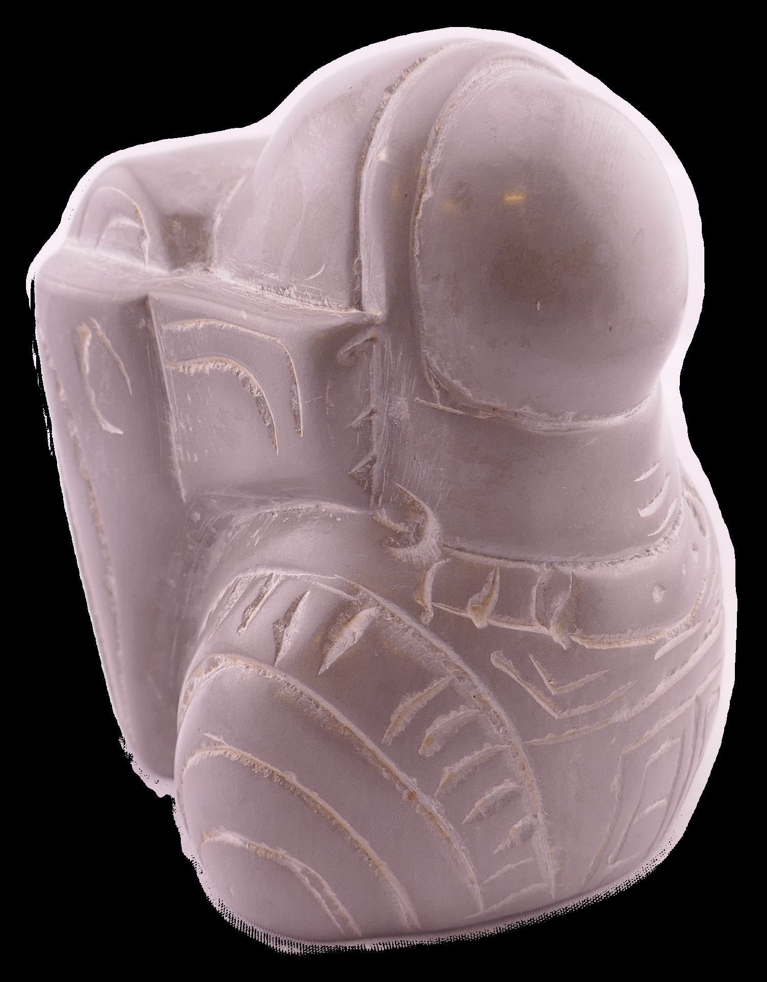 Stone Age Spaceman Sculpture // Hand carved stone sculpture 10 x 8 cm // Created in the birthplace of humanity // +Storycard - FriendlyTradingCo