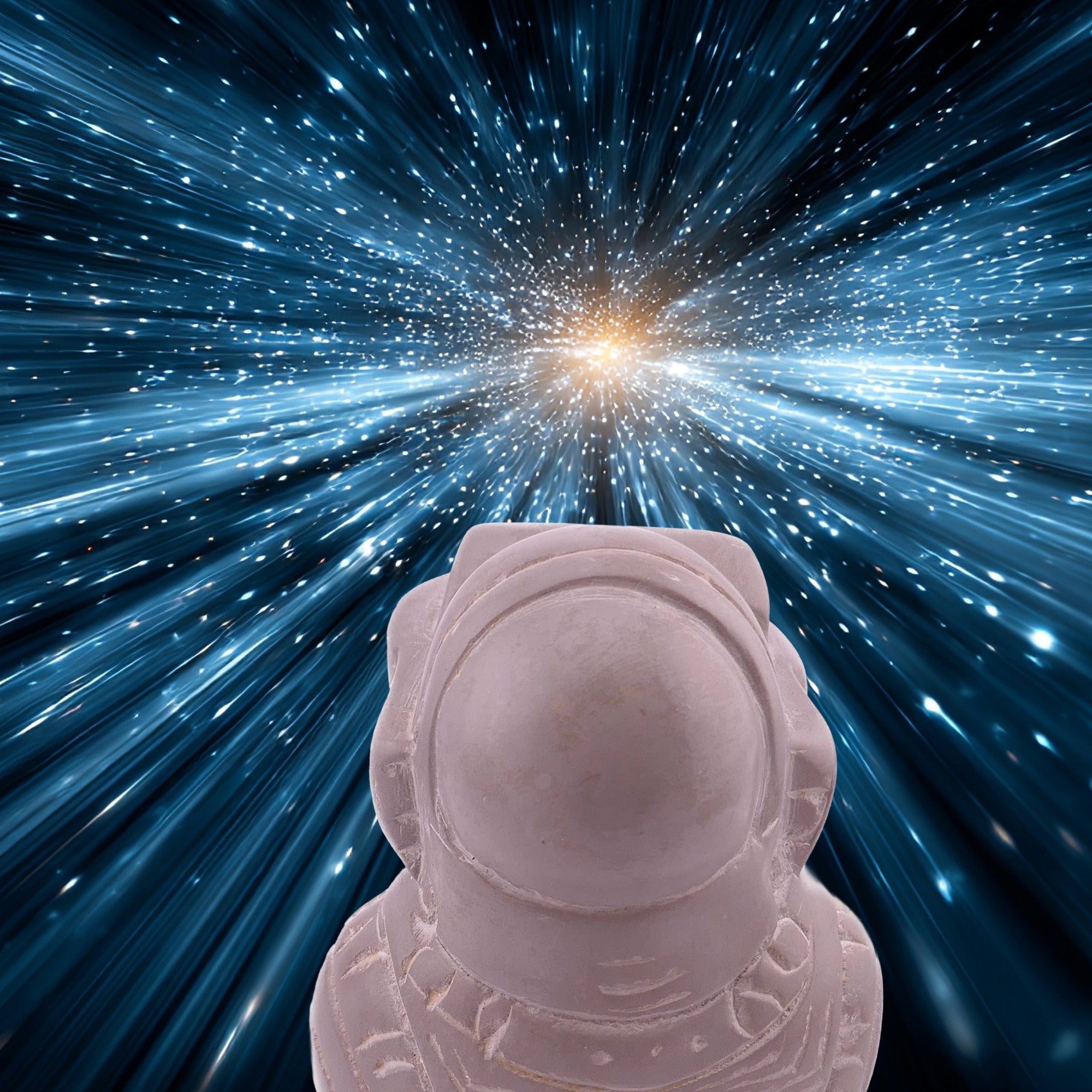 Stone Age Spaceman Sculpture // Hand carved stone sculpture 10 x 8 cm // Created in the birthplace of humanity // +Storycard - FriendlyTradingCo