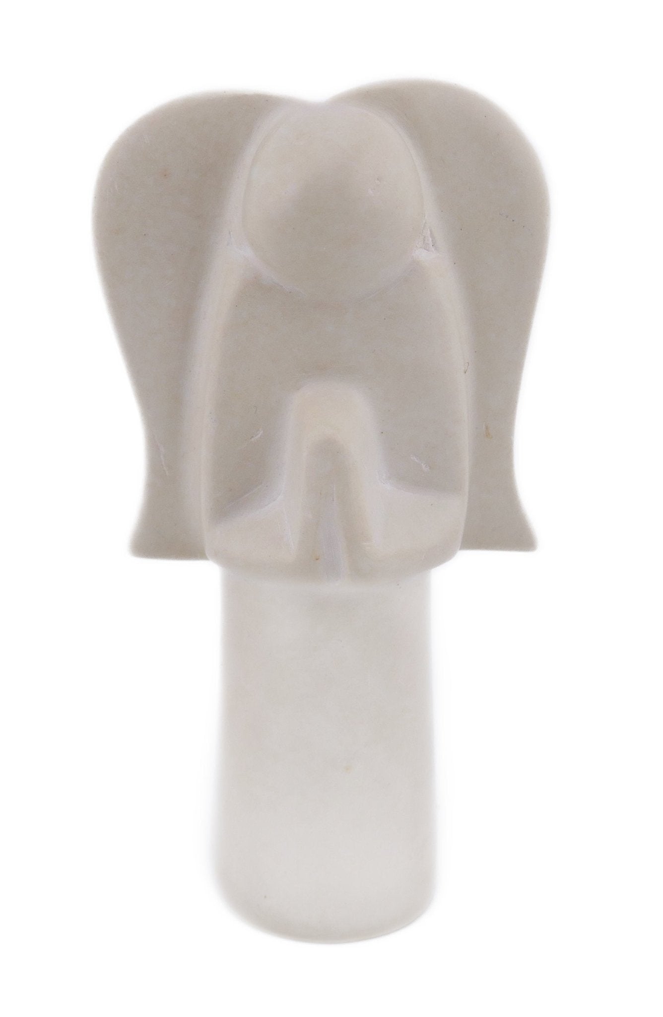 Stone Angel Sculpture spiritual meditation White 20cm and 10cm + Storycard - FriendlyTradingCo