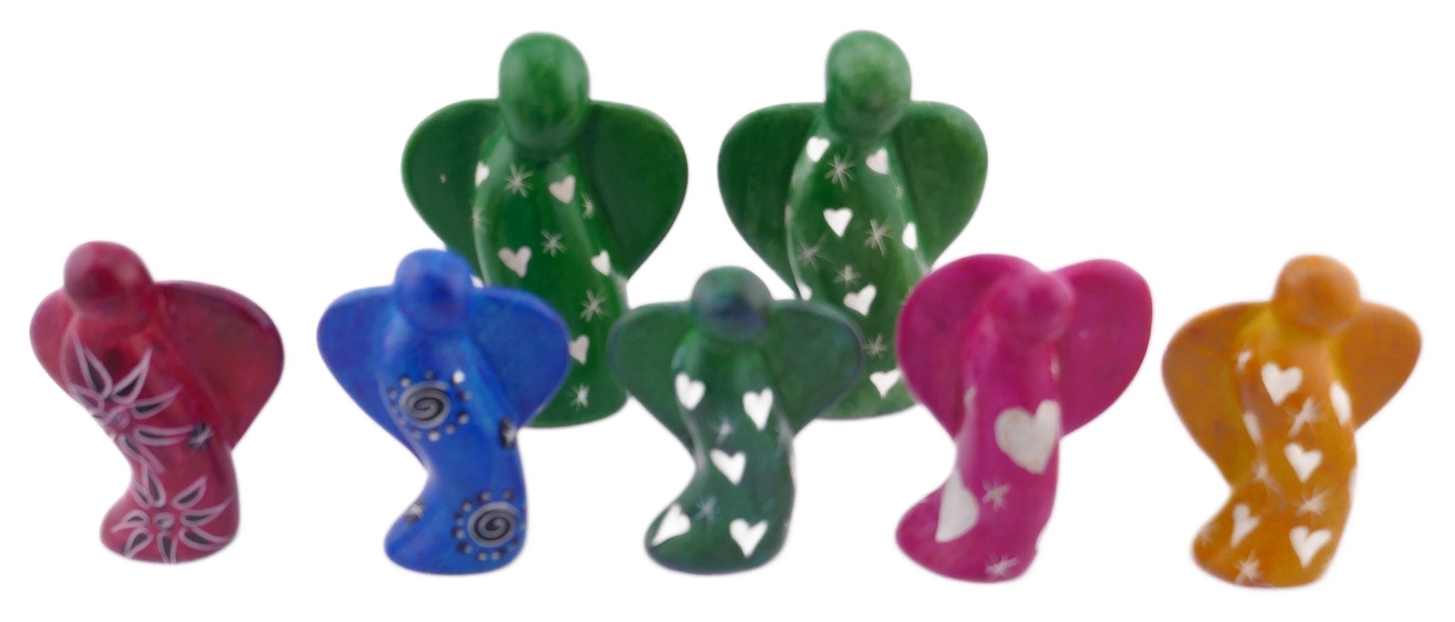 Stone Angel Sculptures calming spiritual meditation coloured 5cm and 7.5cm + Storycard - FriendlyTradingCo