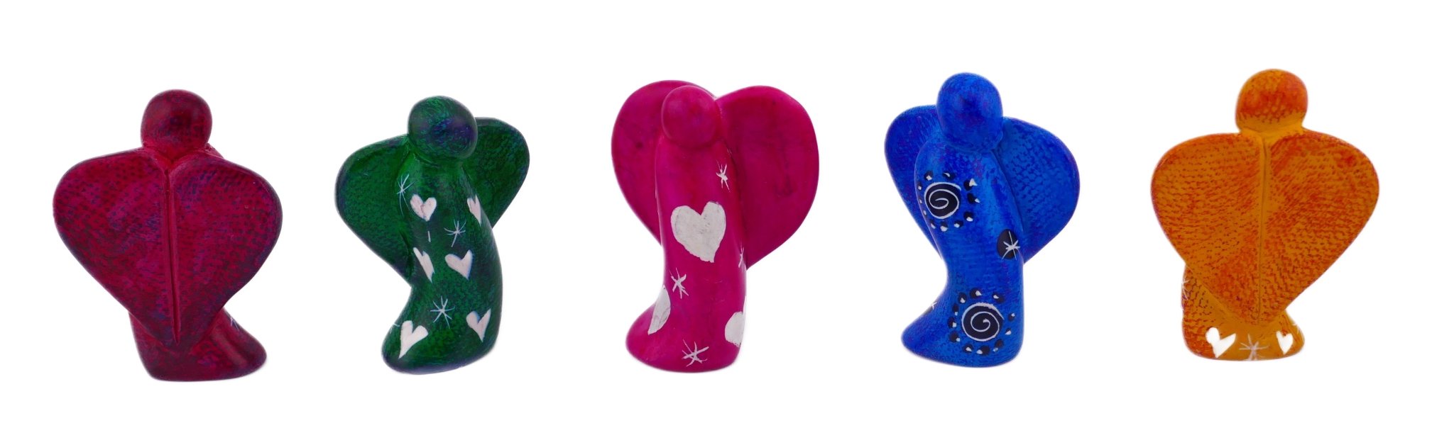 Stone Angel Sculptures calming spiritual meditation coloured 5cm and 7.5cm + Storycard - FriendlyTradingCo