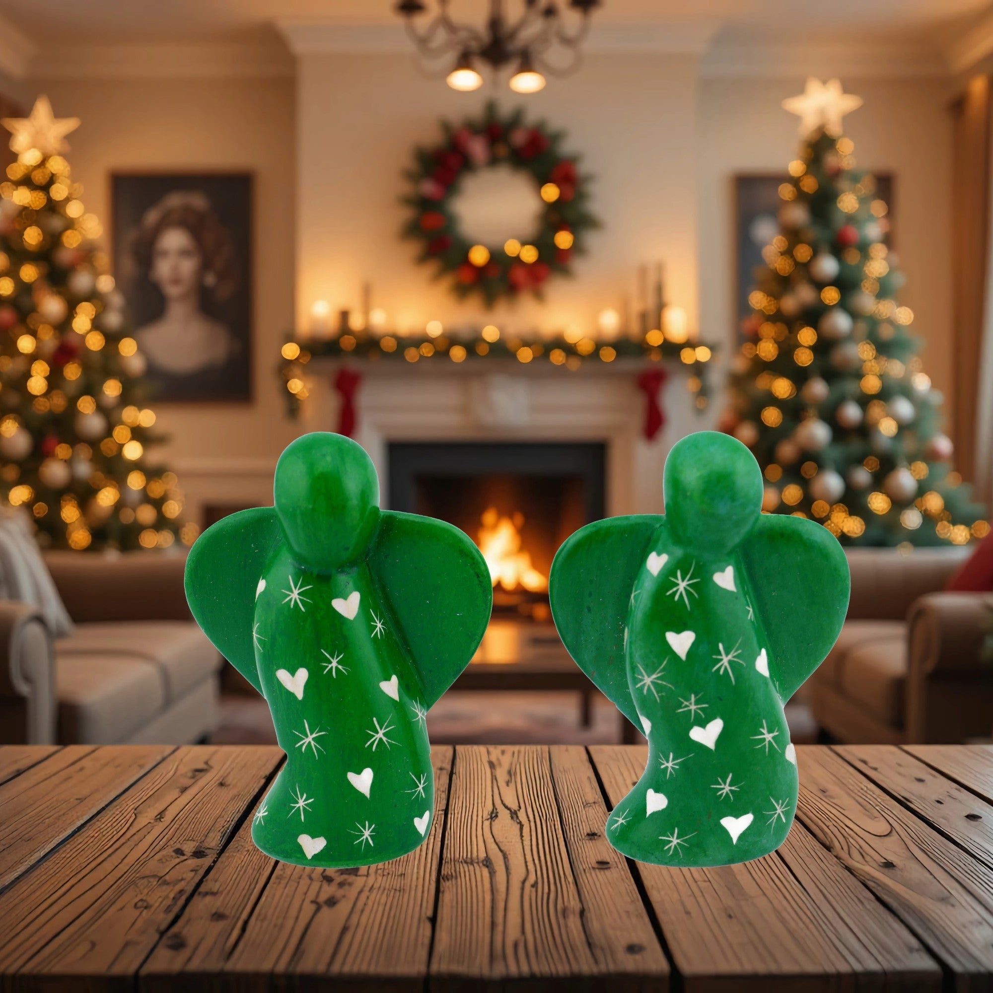 Stone Angel Sculptures calming spiritual meditation coloured 5cm and 7.5cm + Storycard - FriendlyTradingCo