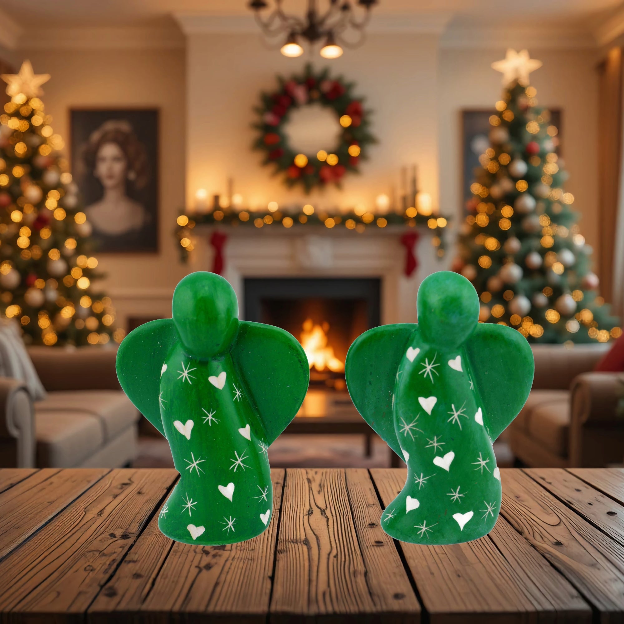 Stone Angel Sculptures calming spiritual meditation coloured 5cm and 7.5cm + Storycard - FriendlyTradingCo