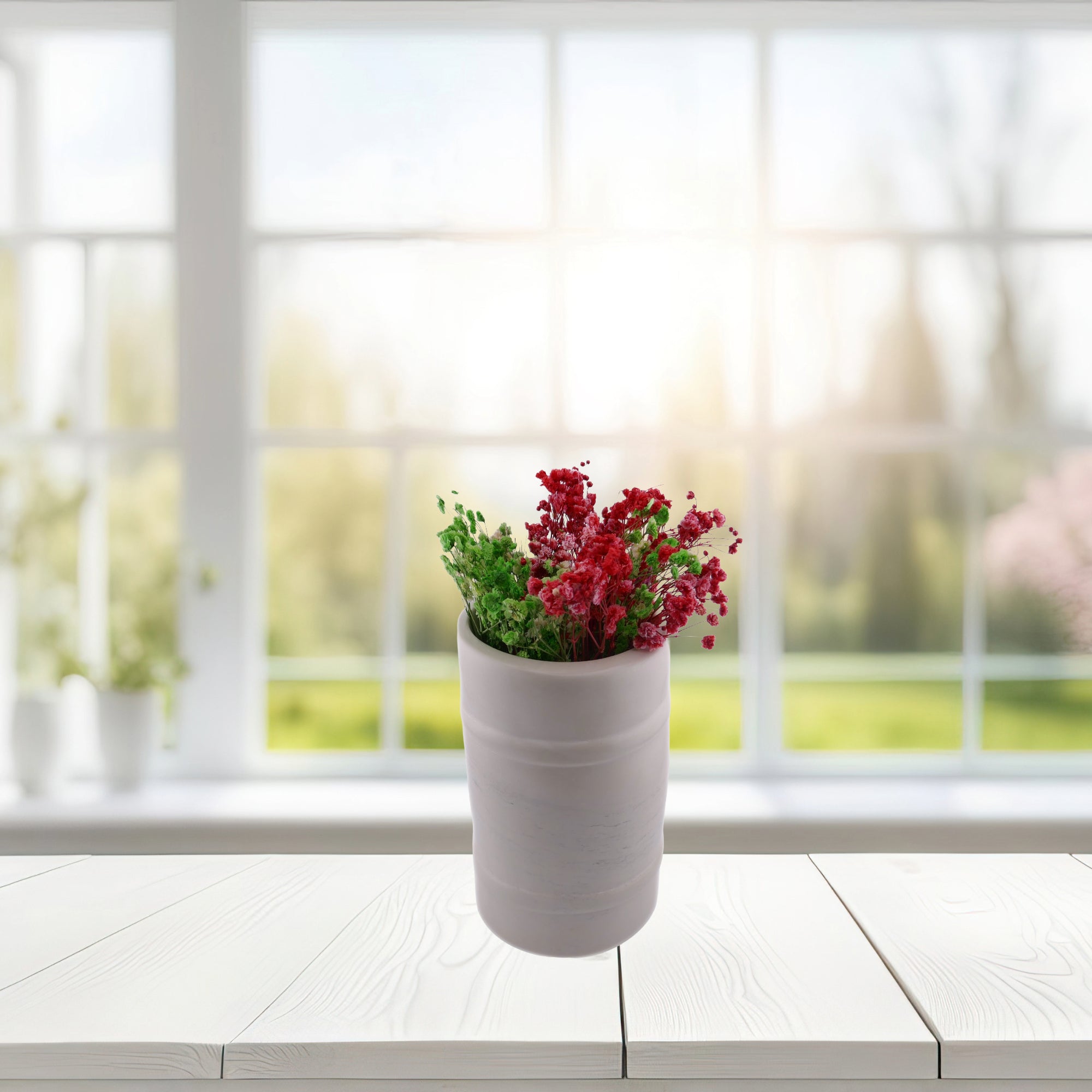 Stone Barrel Vase hand made 16cm 1.5 kg with Storycard - FriendlyTradingCo