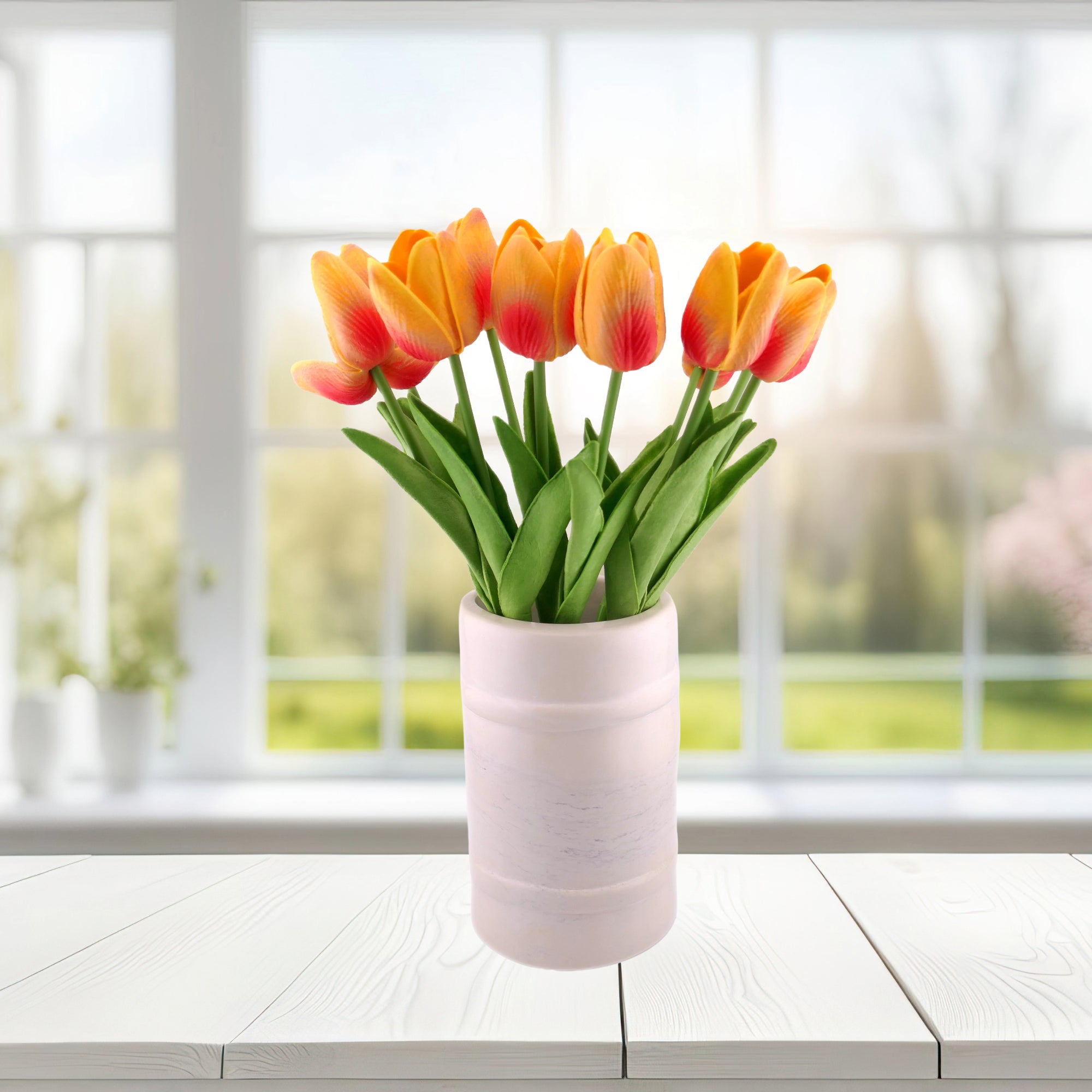 Stone Barrel Vase hand made 16cm 1.5 kg with Storycard - FriendlyTradingCo