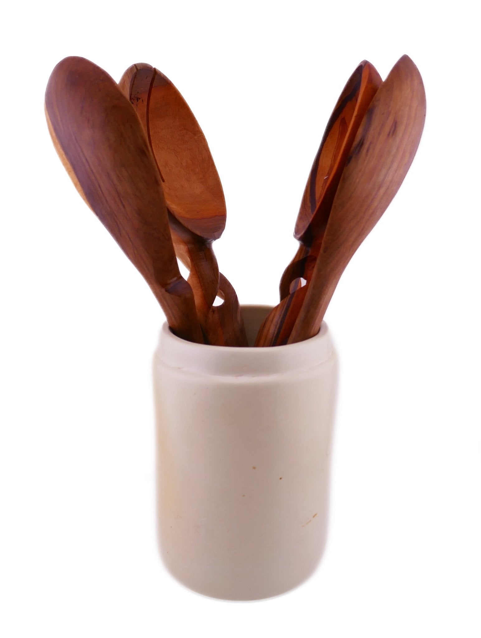Stone Cottage style Kitchen Utensil Holder with rim // hand made 20cm or 14 cm // with Storycard - FriendlyTradingCo