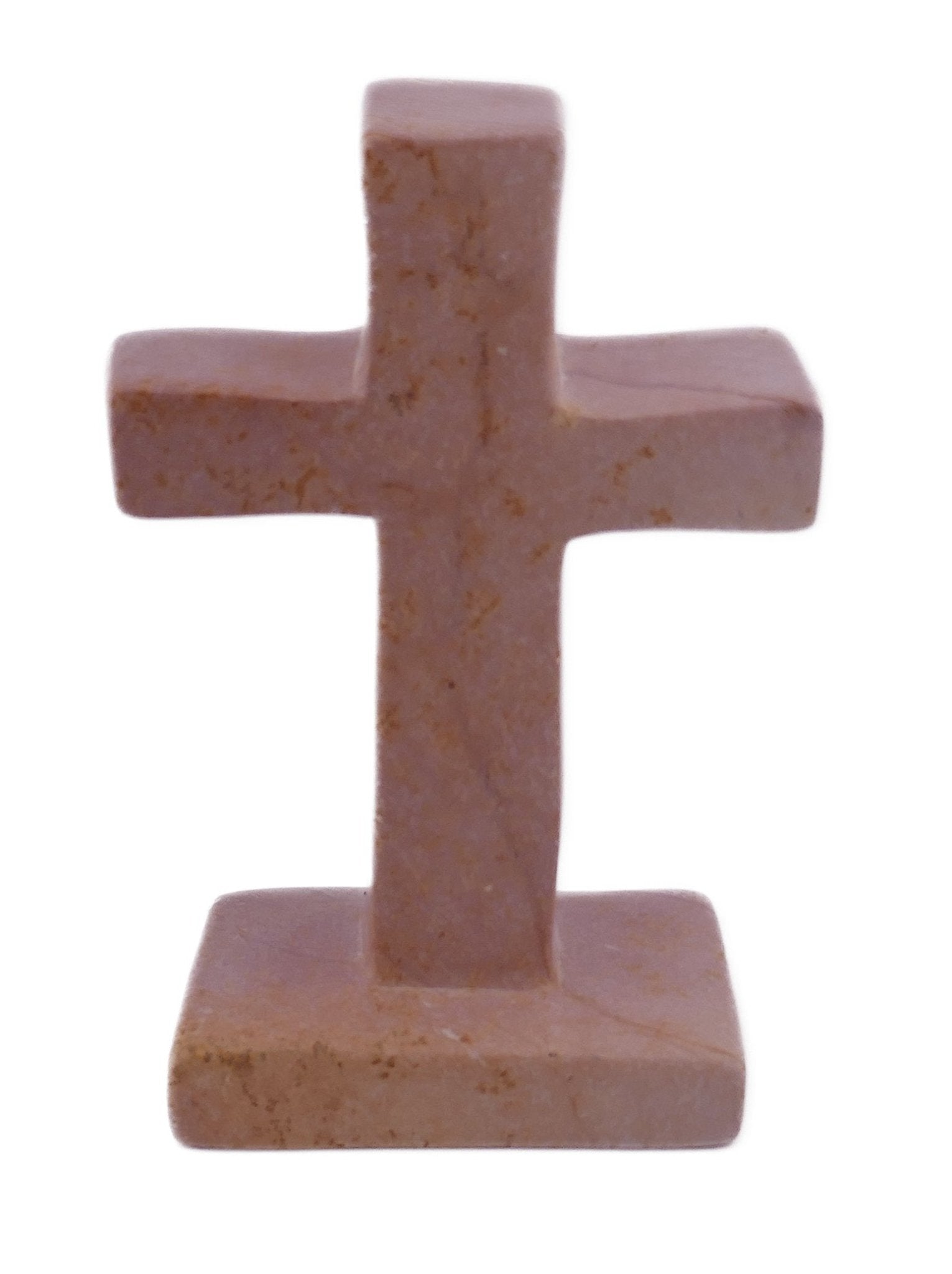 Stone Cross Sculpture // Christian Spiritual sculpture 17 cm // Hand crafted in Africa // +Storycard - FriendlyTradingCo