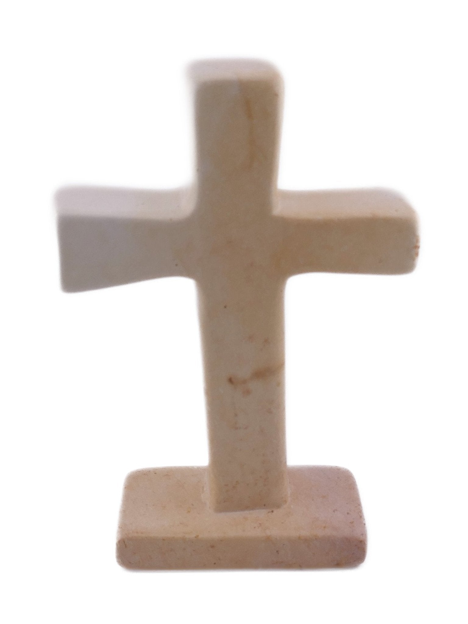 Stone Cross Sculpture // Christian Spiritual sculpture 17 cm // Hand crafted in Africa // +Storycard - FriendlyTradingCo