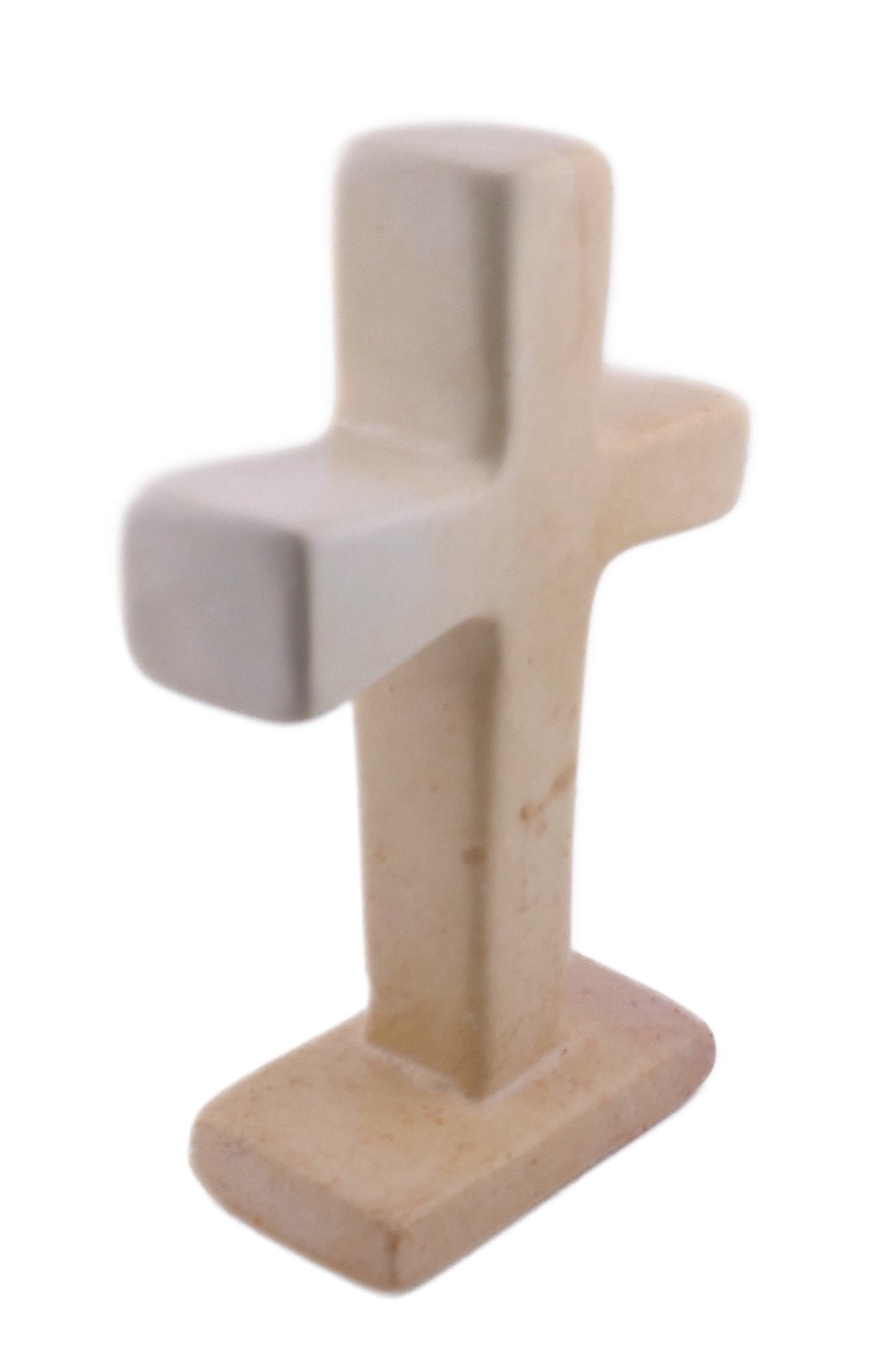 Stone Cross Sculpture // Christian Spiritual sculpture 17 cm // Hand crafted in Africa // +Storycard - FriendlyTradingCo