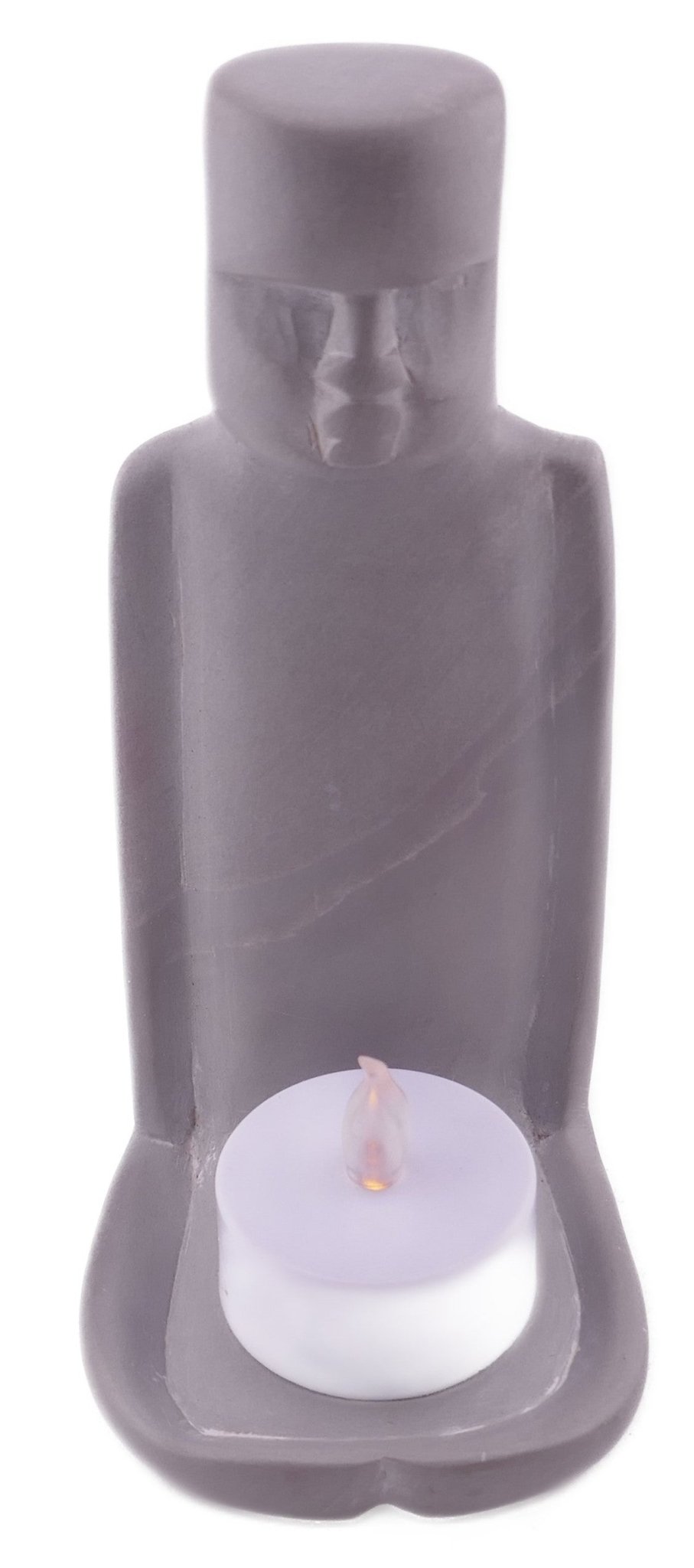 Stone Easter Island Statue Tealight Holder 14cm with Storycard - FriendlyTradingCo