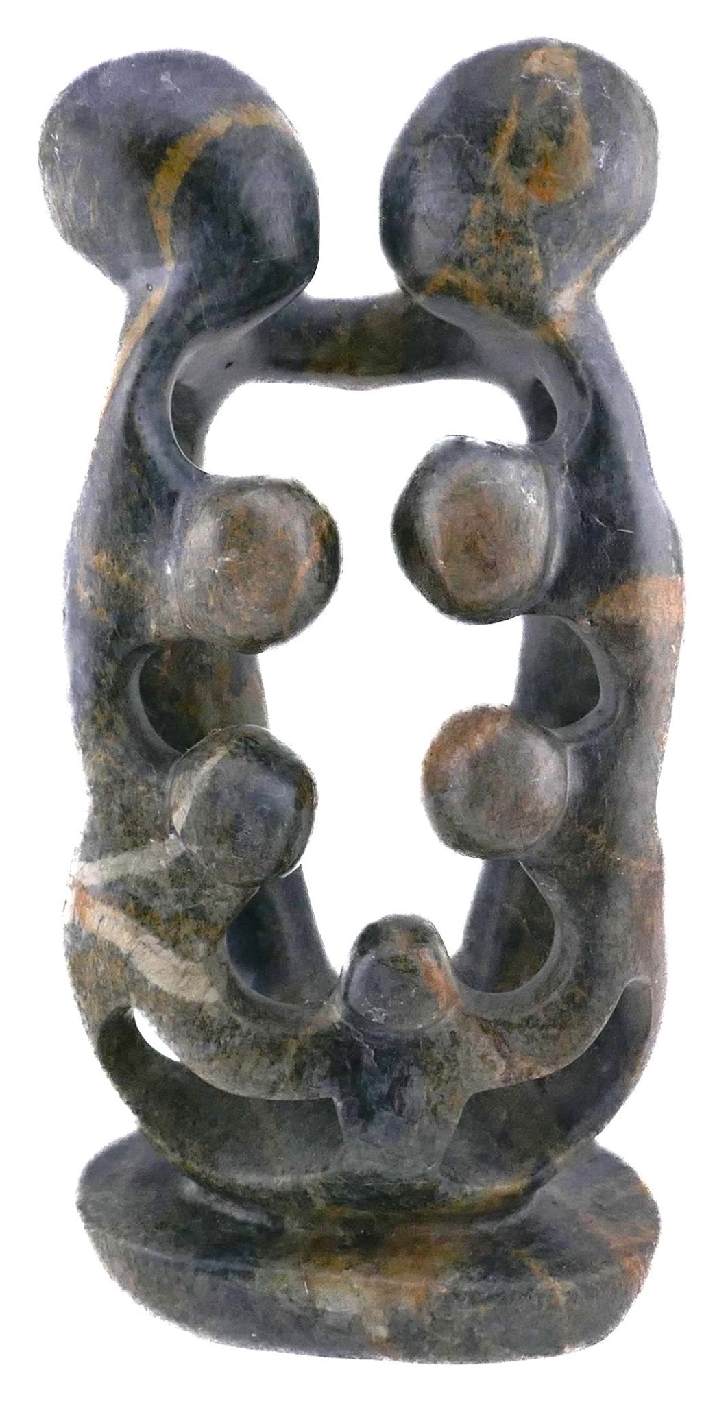 Stone Family of 7 African Art Serpentine Sculpture 20 cm, 1.2kg by Zimbabwe Shona Artists // with Storycard - FriendlyTradingCo