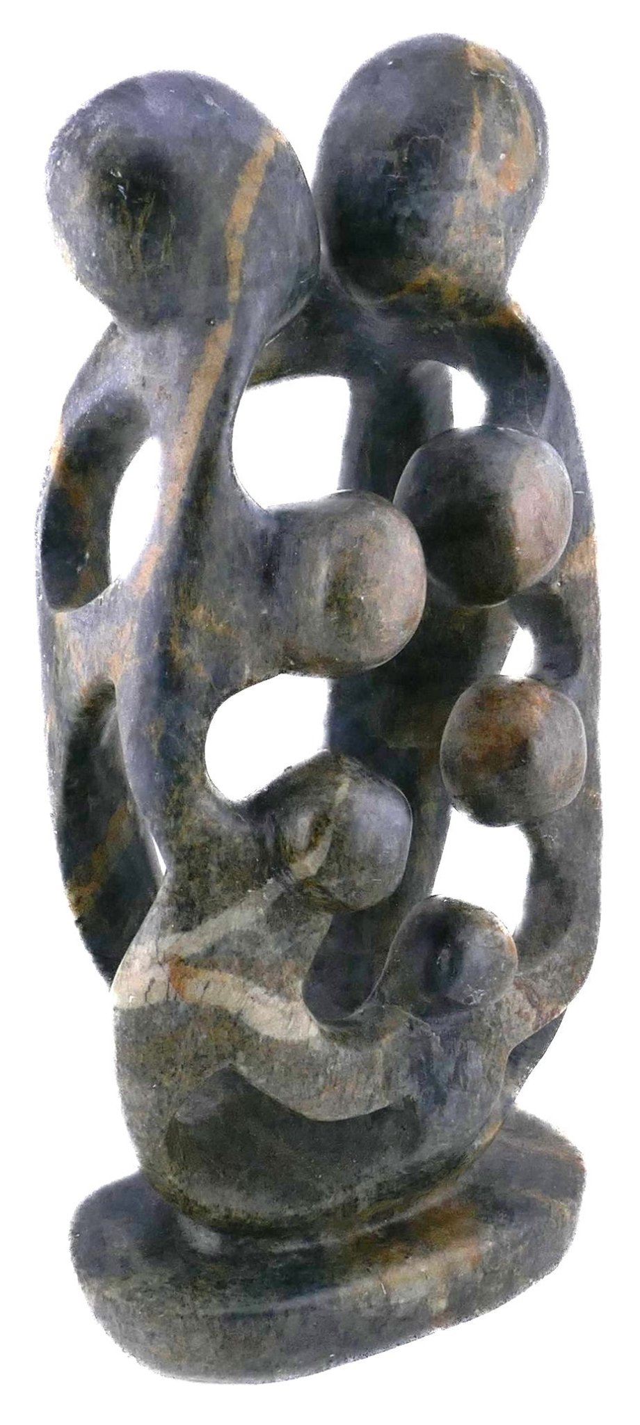 Stone Family of 7 African Art Serpentine Sculpture 20 cm, 1.2kg by Zimbabwe Shona Artists // with Storycard - FriendlyTradingCo