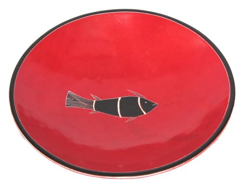 Stone Fruit Bowl Red Fish Design // 10