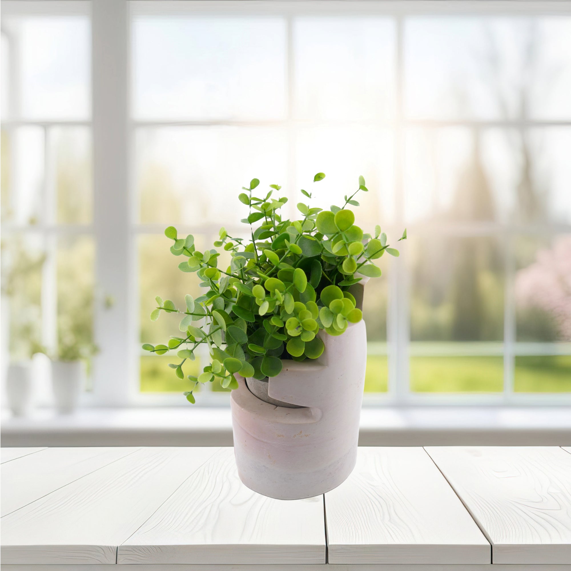 Stone Planter Castle Design hand made 10cm with Storycard - FriendlyTradingCo