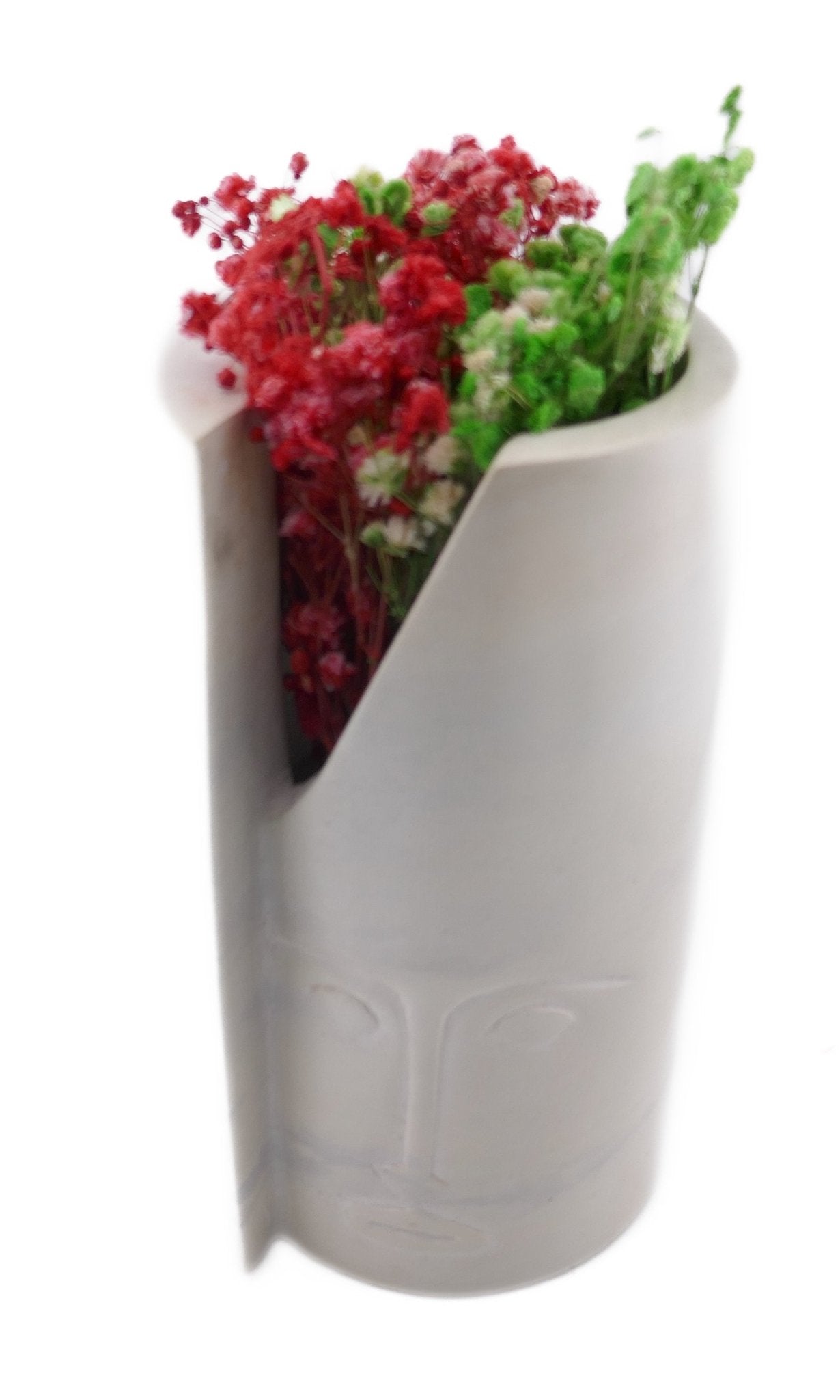 Stone Planter with Warrior Face hand made 20 cm with Storycard - FriendlyTradingCo