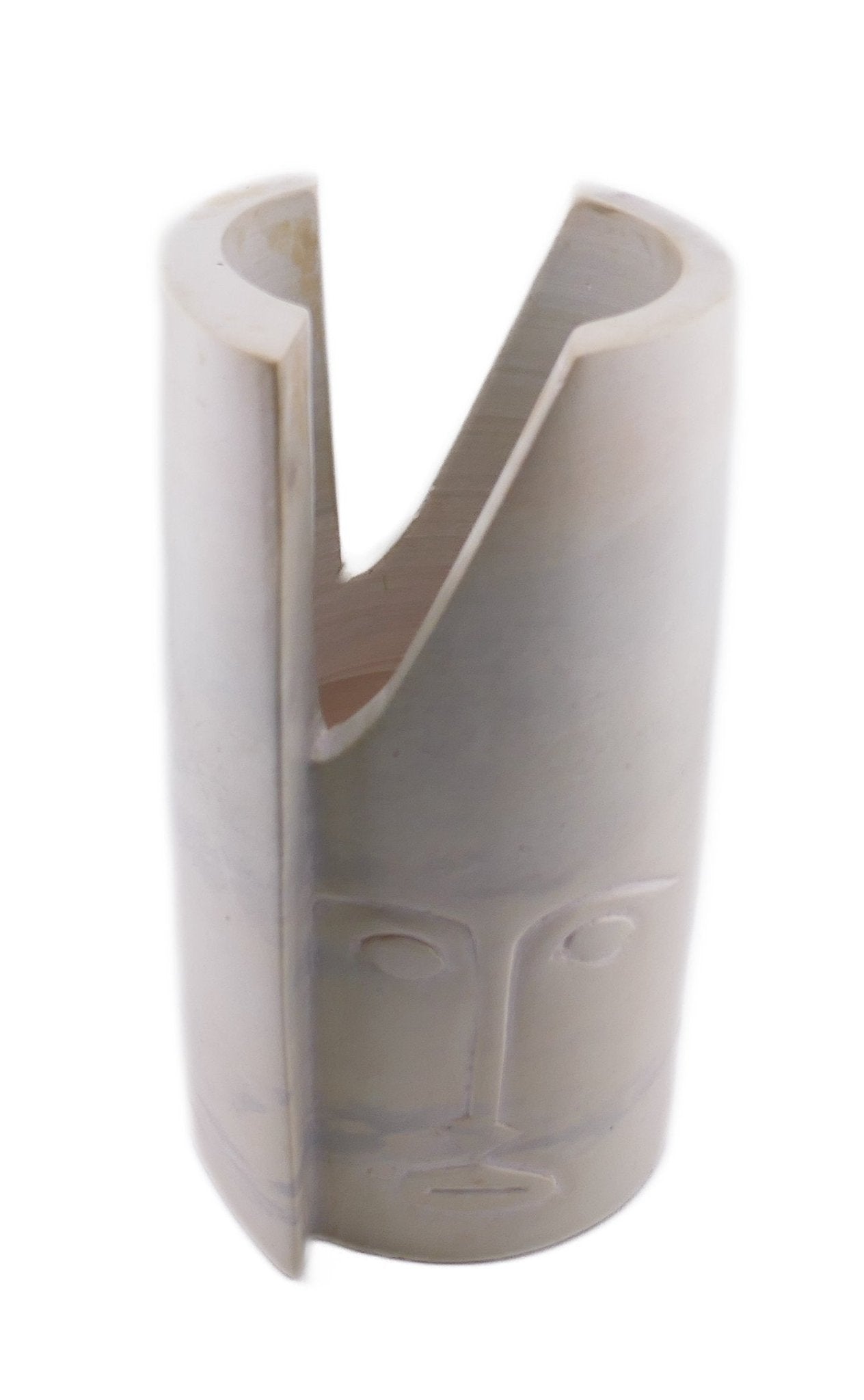 Stone Planter with Warrior Face hand made 20 cm with Storycard - FriendlyTradingCo