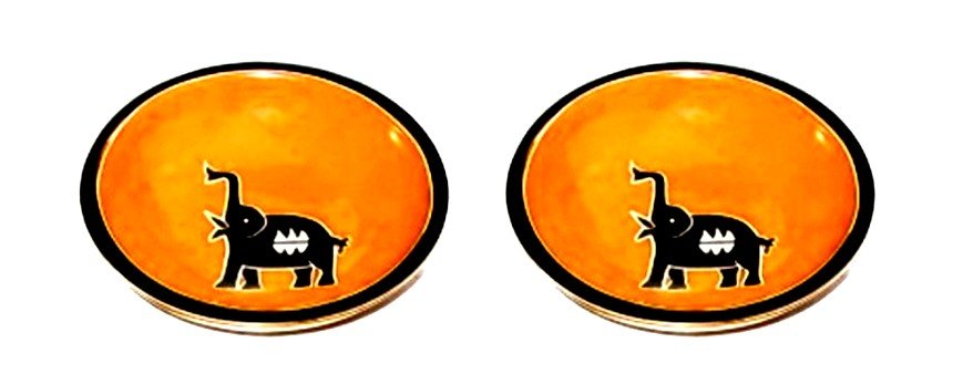 Stone Snack Bowls // Red or Orange Elephant Design // Handcrafted in Africa // with Story - card - FriendlyTradingCo