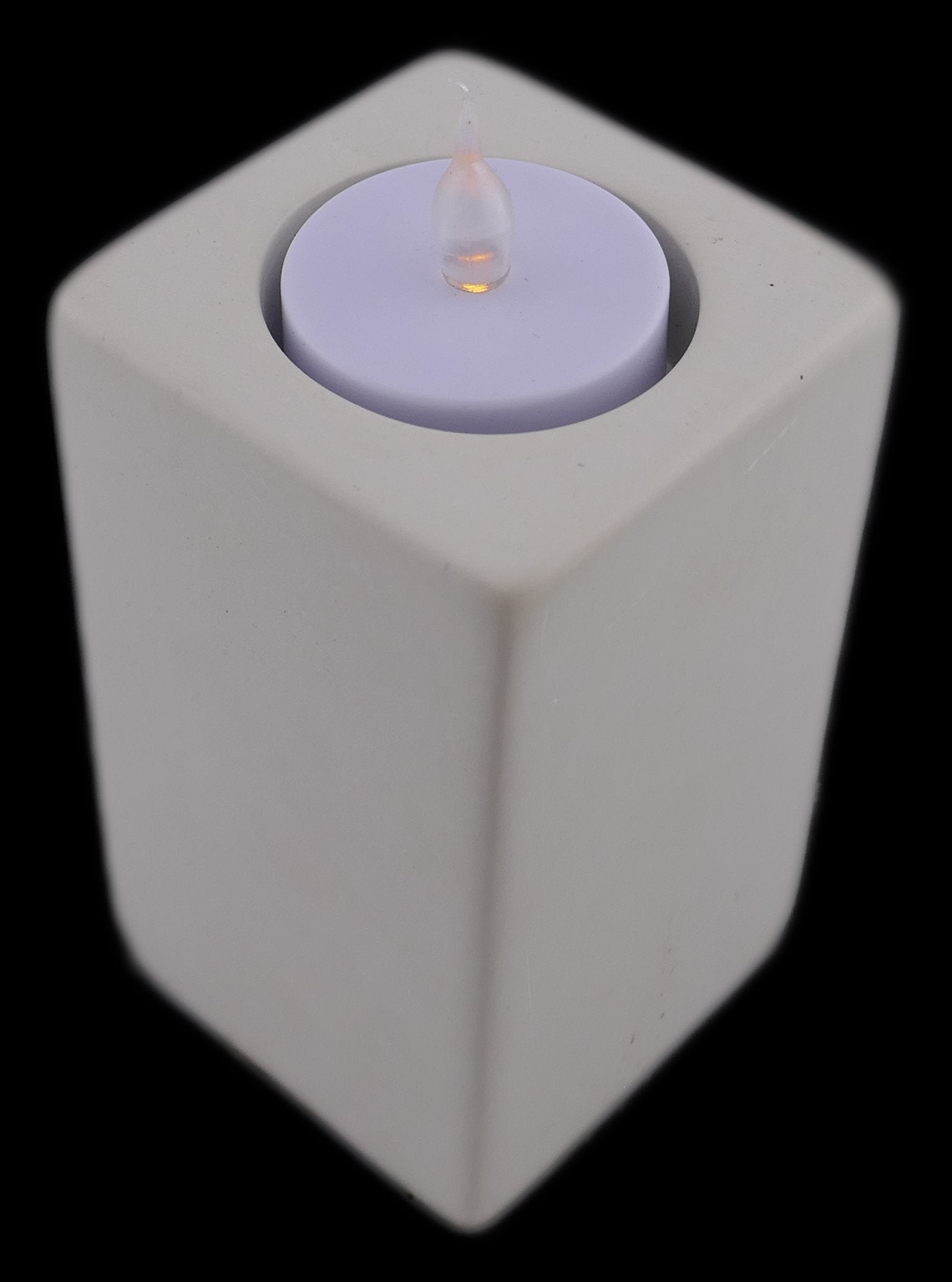 Stone Tall Tealight Holder Rectangle 10cm with Storycard - FriendlyTradingCo