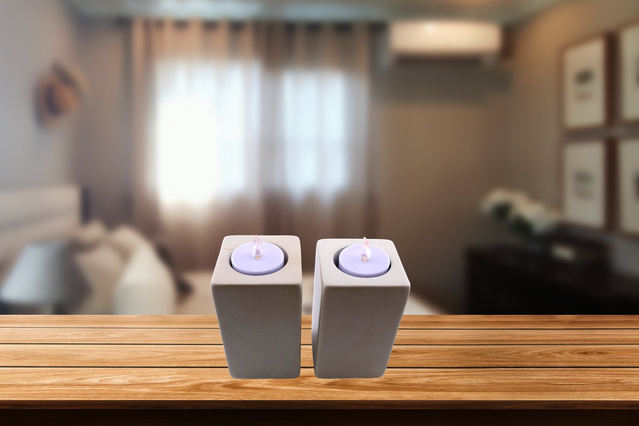 Stone Tall Tealight Holder Rectangle 10cm with Storycard - FriendlyTradingCo