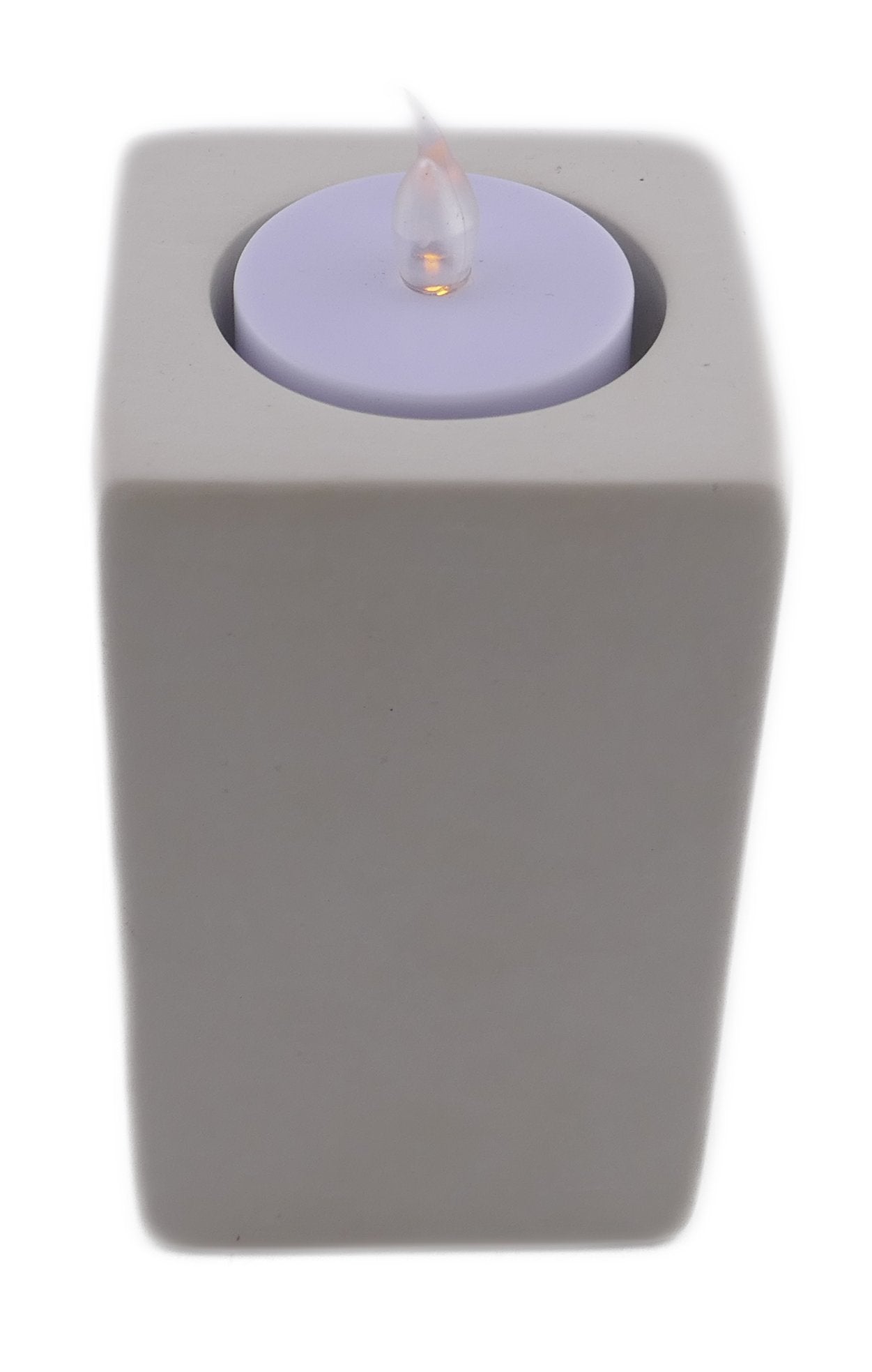 Stone Tall Tealight Holder Rectangle 10cm with Storycard - FriendlyTradingCo