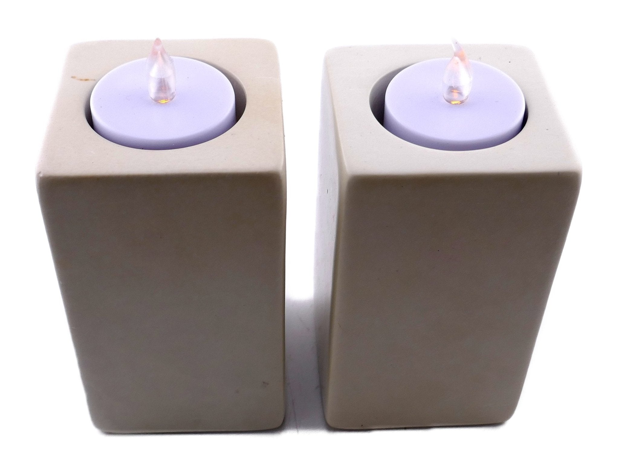 Stone Tall Tealight Holder Rectangle 10cm with Storycard - FriendlyTradingCo