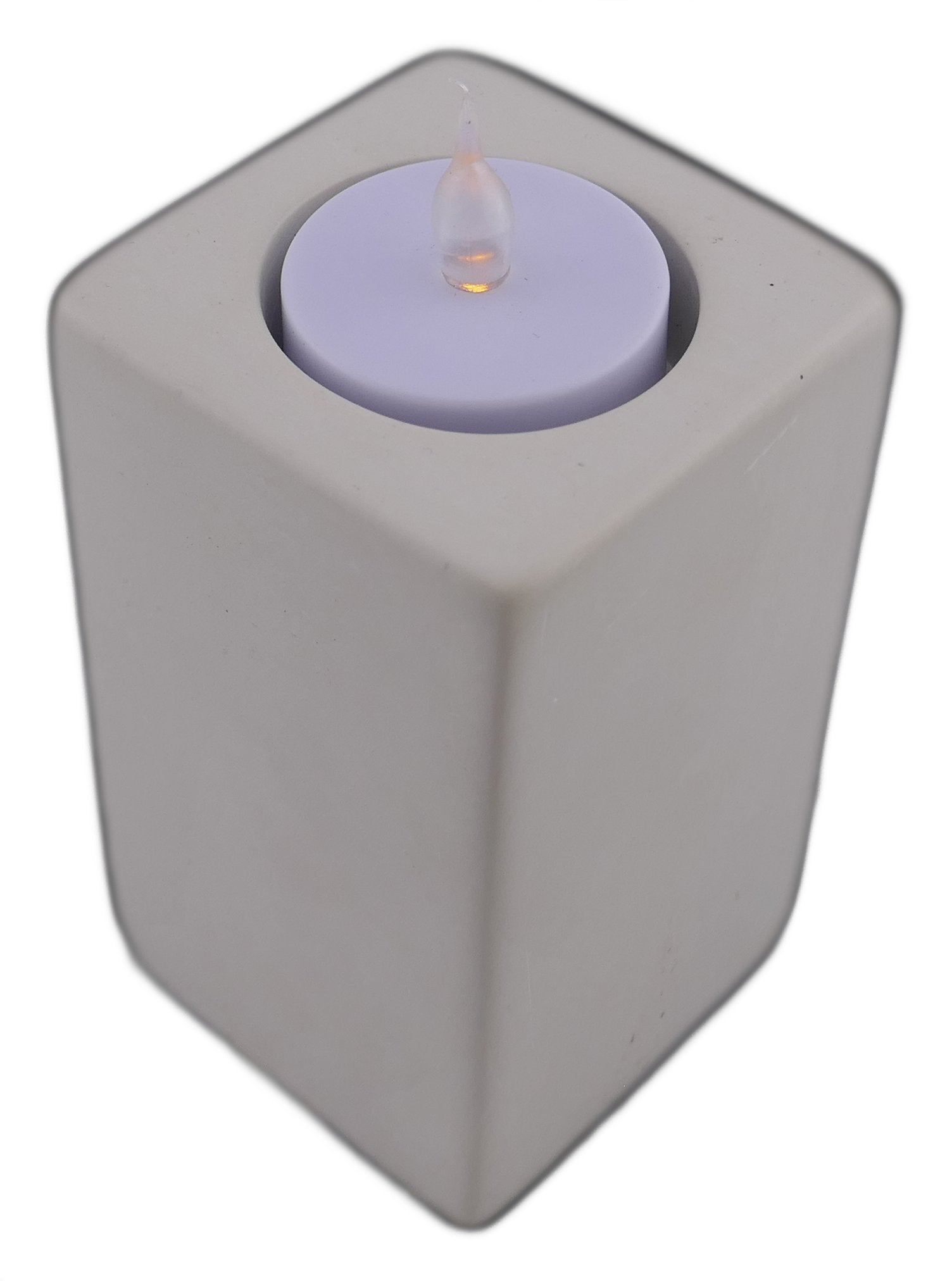 Stone Tall Tealight Holder Rectangle 10cm with Storycard - FriendlyTradingCo