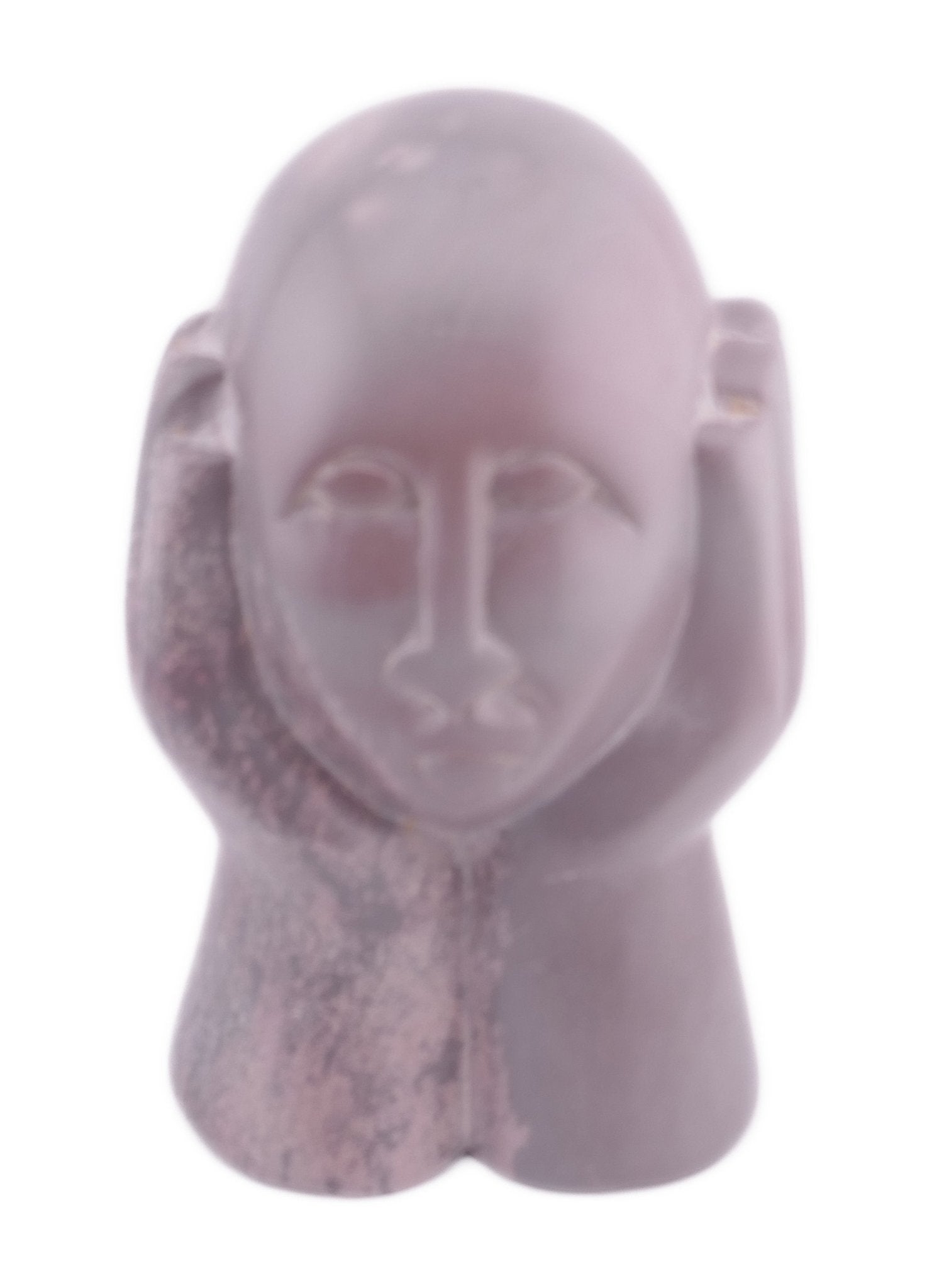 Stone Thinker Sculpture // Two handed stone sculpture 14 cm / Hand crafted in Africa // +Storycard - FriendlyTradingCo