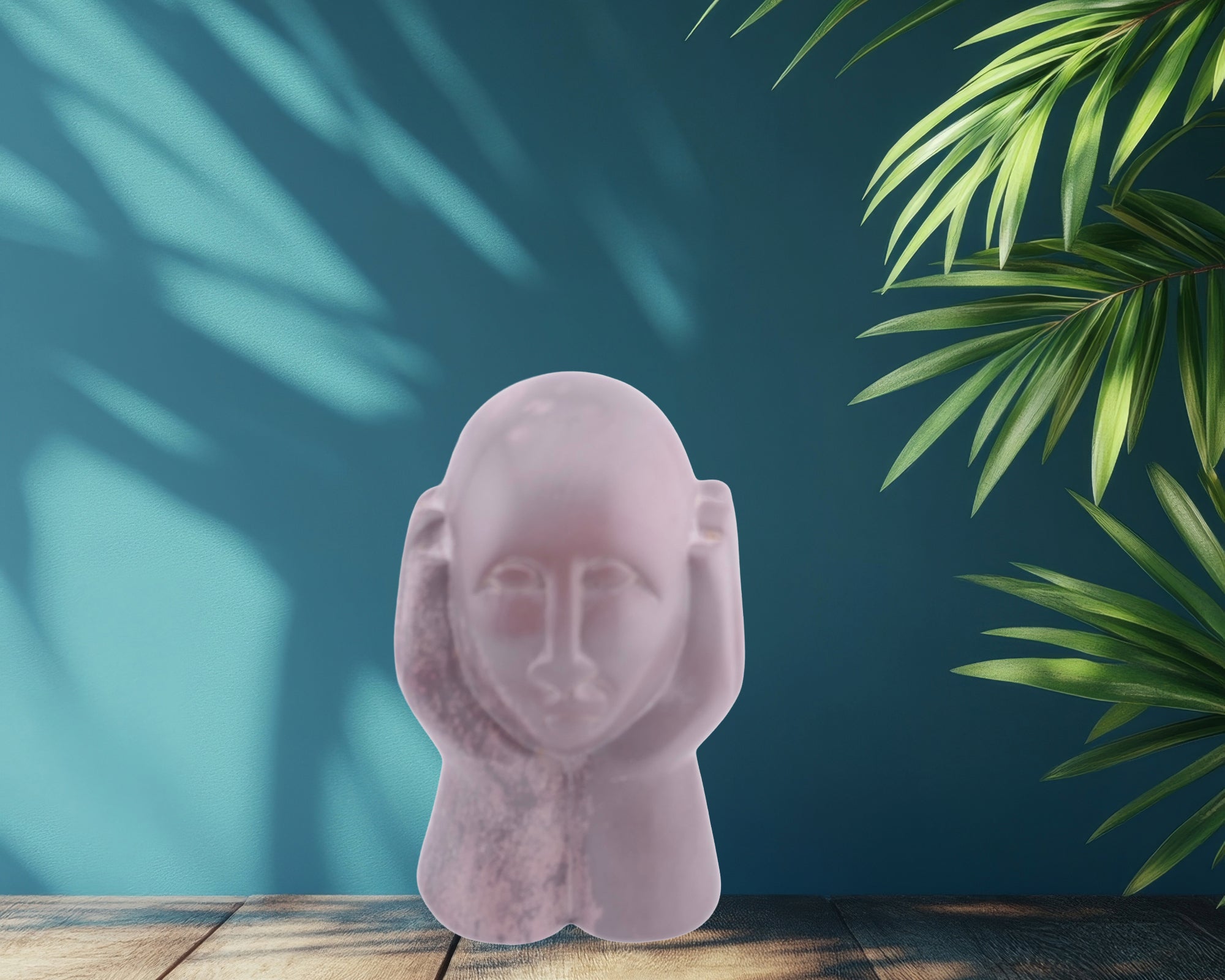 Stone Thinker Sculpture // Two handed stone sculpture 14 cm / Hand crafted in Africa // +Storycard - FriendlyTradingCo