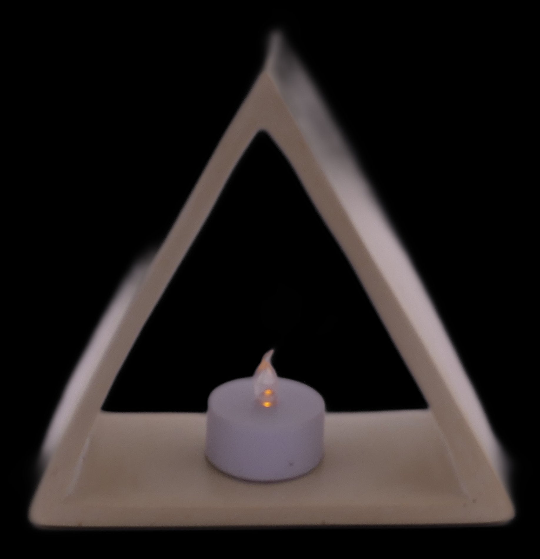 Stone Triangle Tealight Holder 14cm with Storycard - FriendlyTradingCo