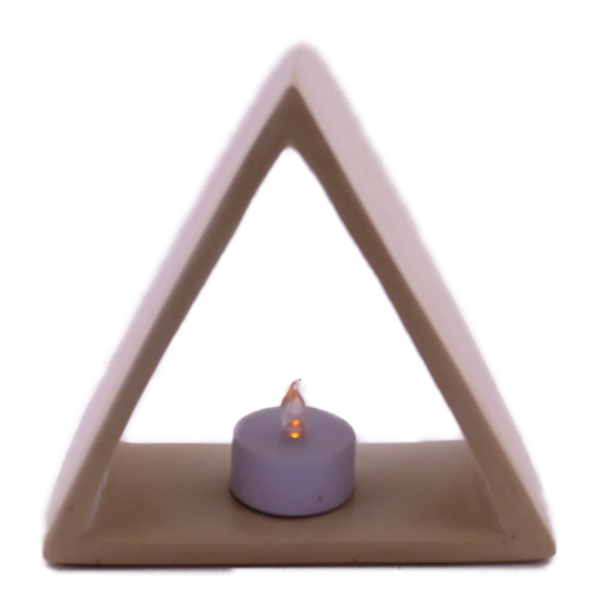 Stone Triangle Tealight Holder 14cm with Storycard - FriendlyTradingCo