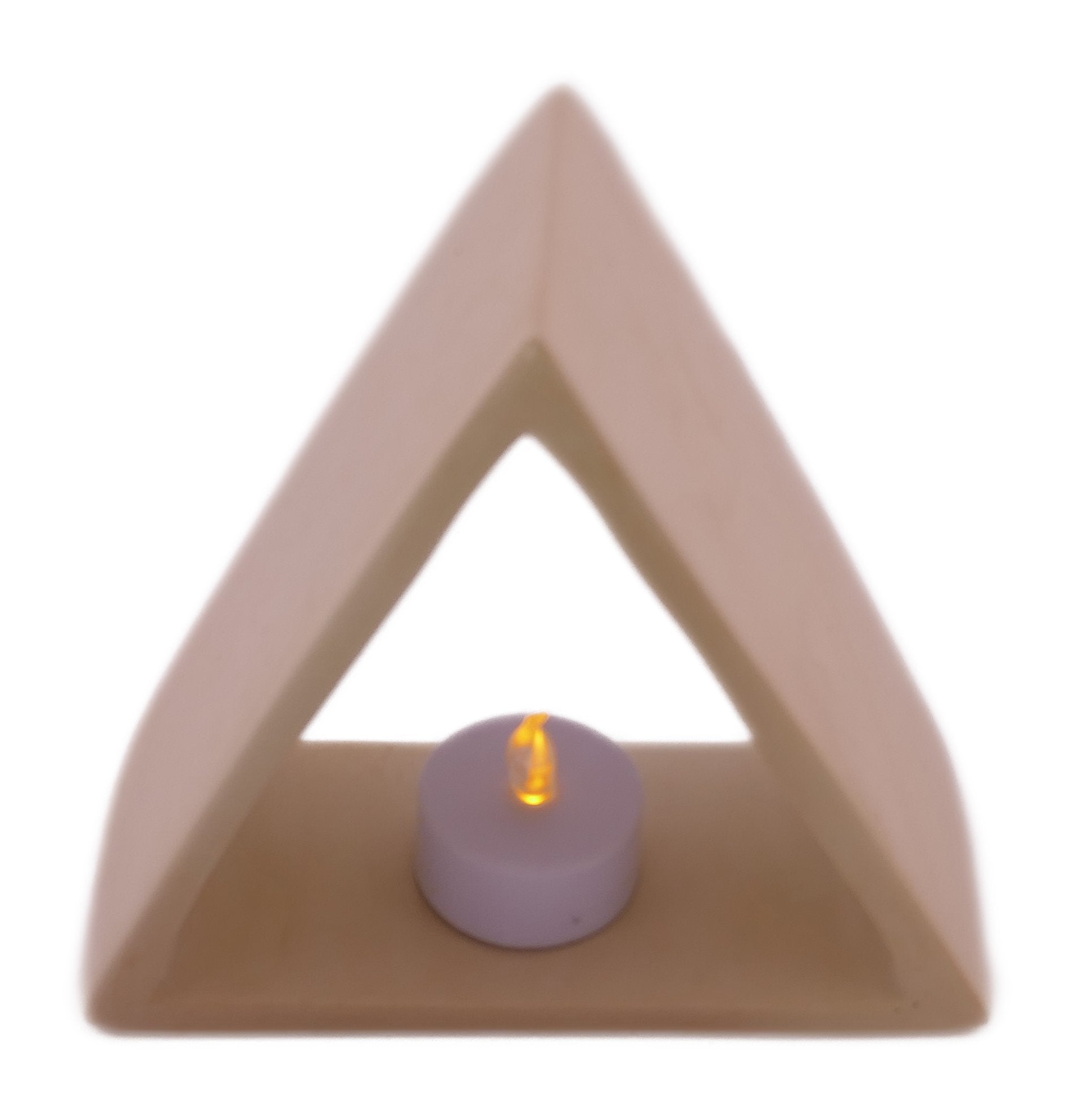 Stone Triangle Tealight Holder 14cm with Storycard - FriendlyTradingCo