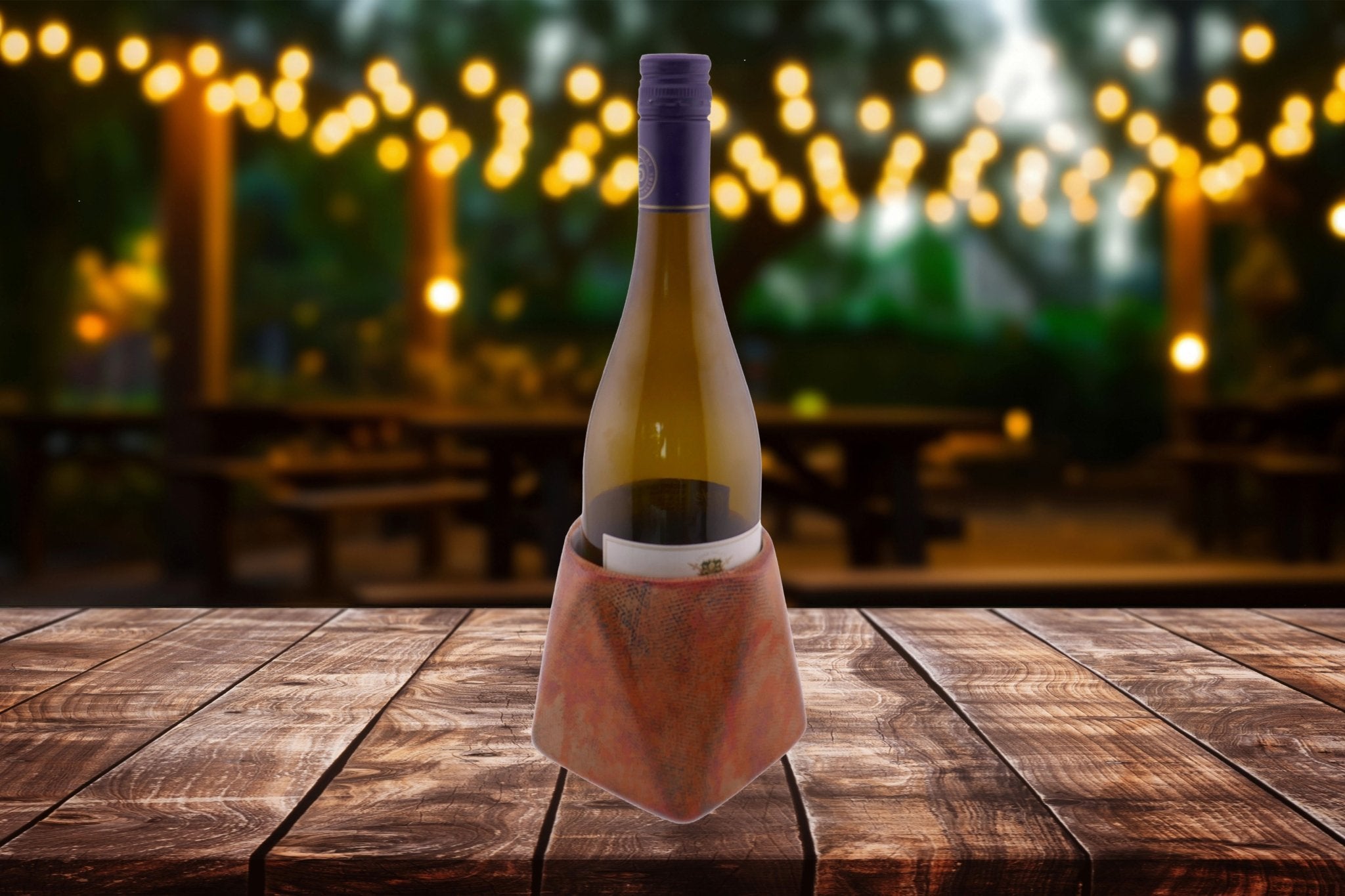 Stone Wine Cooler Burnt Orange design hand made 10cm with Storycard Burnt Orange - FriendlyTradingCo