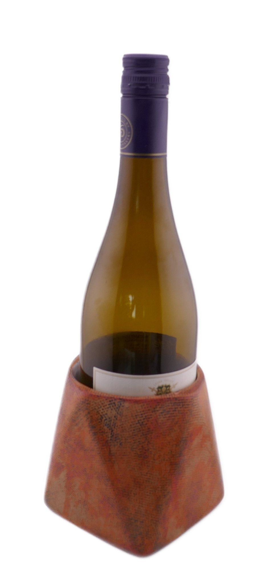 Stone Wine Cooler Burnt Orange design hand made 10cm with Storycard Burnt Orange - FriendlyTradingCo