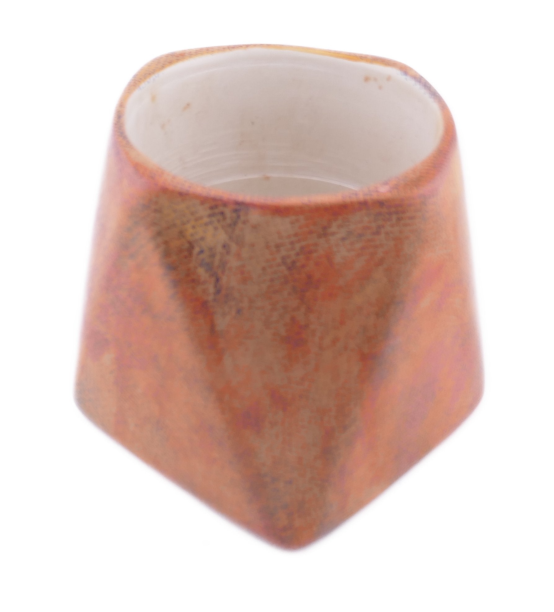 Stone Wine Cooler Burnt Orange design hand made 10cm with Storycard Burnt Orange - FriendlyTradingCo