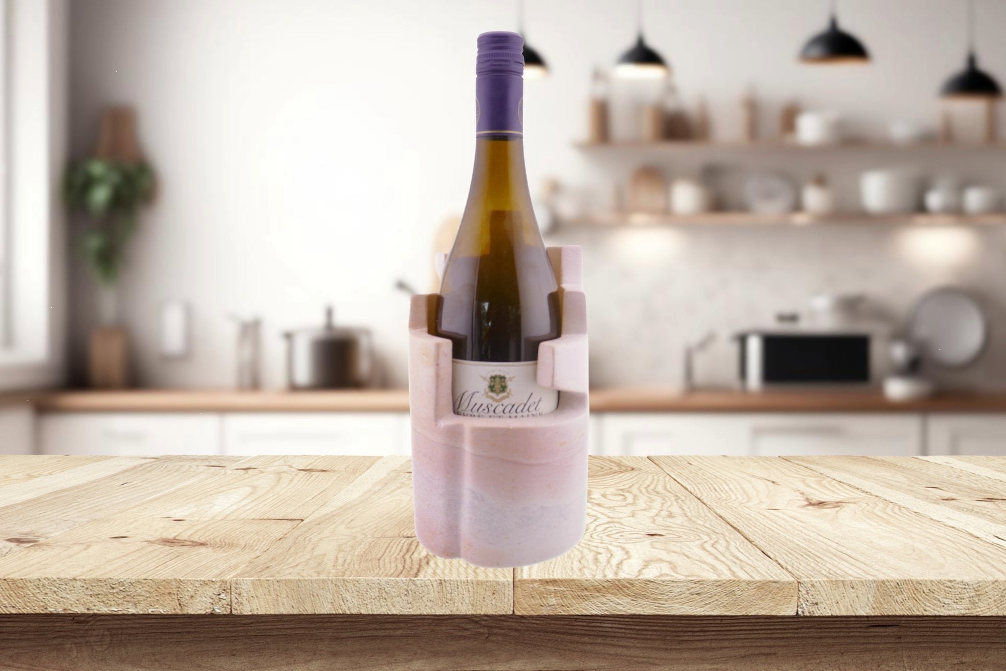 Stone Wine Cooler Castle design hand made 20cm 1.5kg with Storycard - FriendlyTradingCo