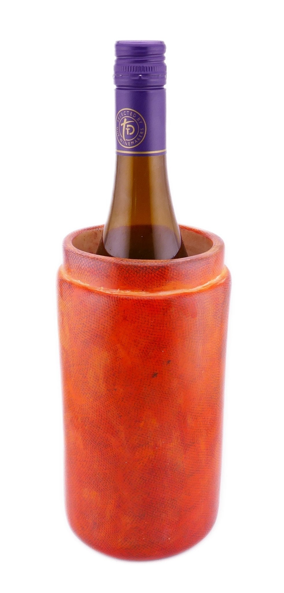 Stone Wine Cooler Classic design hand made 20cm and 15cm with Storycard Burnt Orange - FriendlyTradingCo