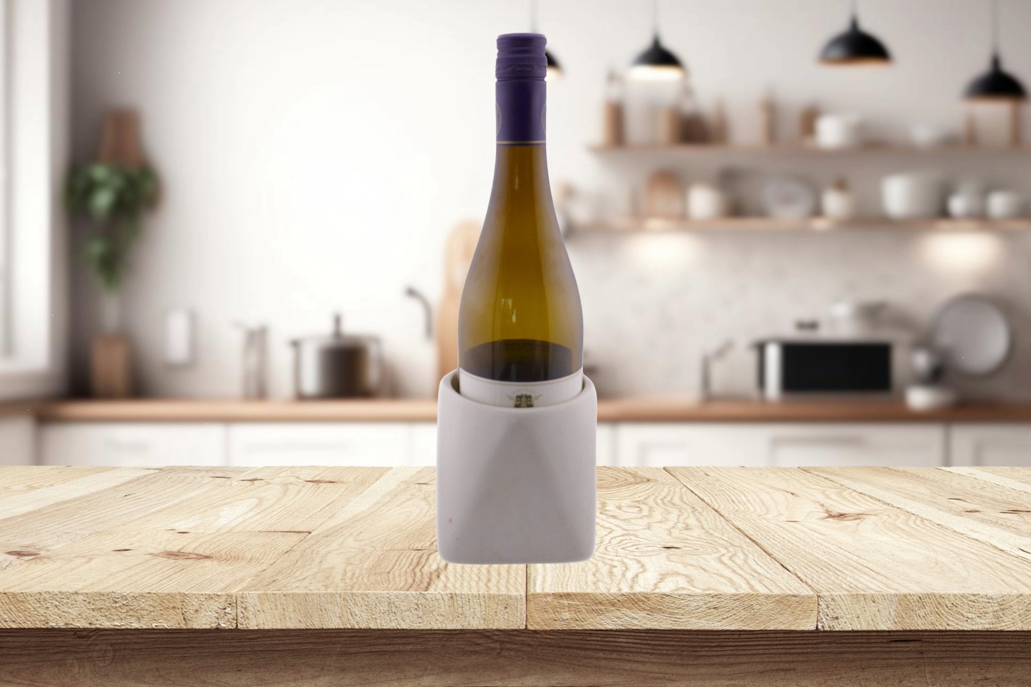 Stone Wine Cooler Geometric design hand made 10cm with Storycard - FriendlyTradingCo