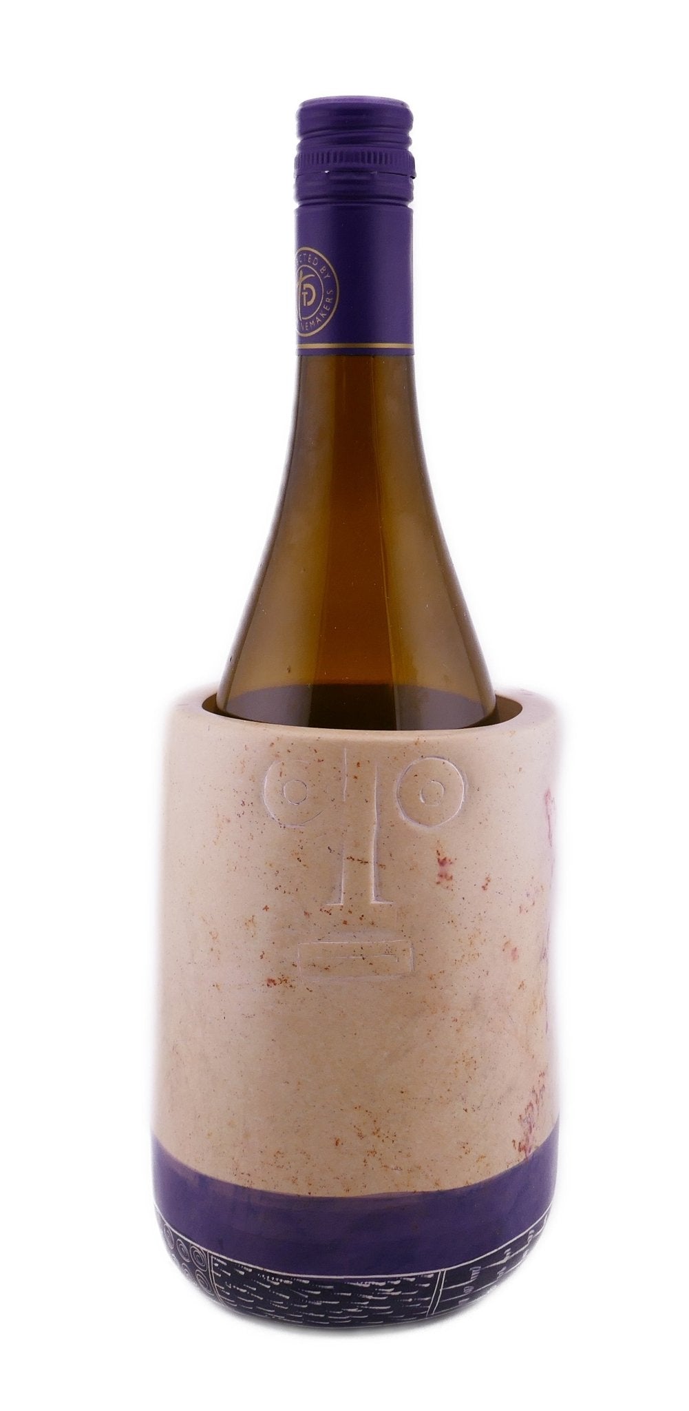 Stone Wine Cooler Maasai Warrior design hand made 15cm and 10cm with Storycard - FriendlyTradingCo