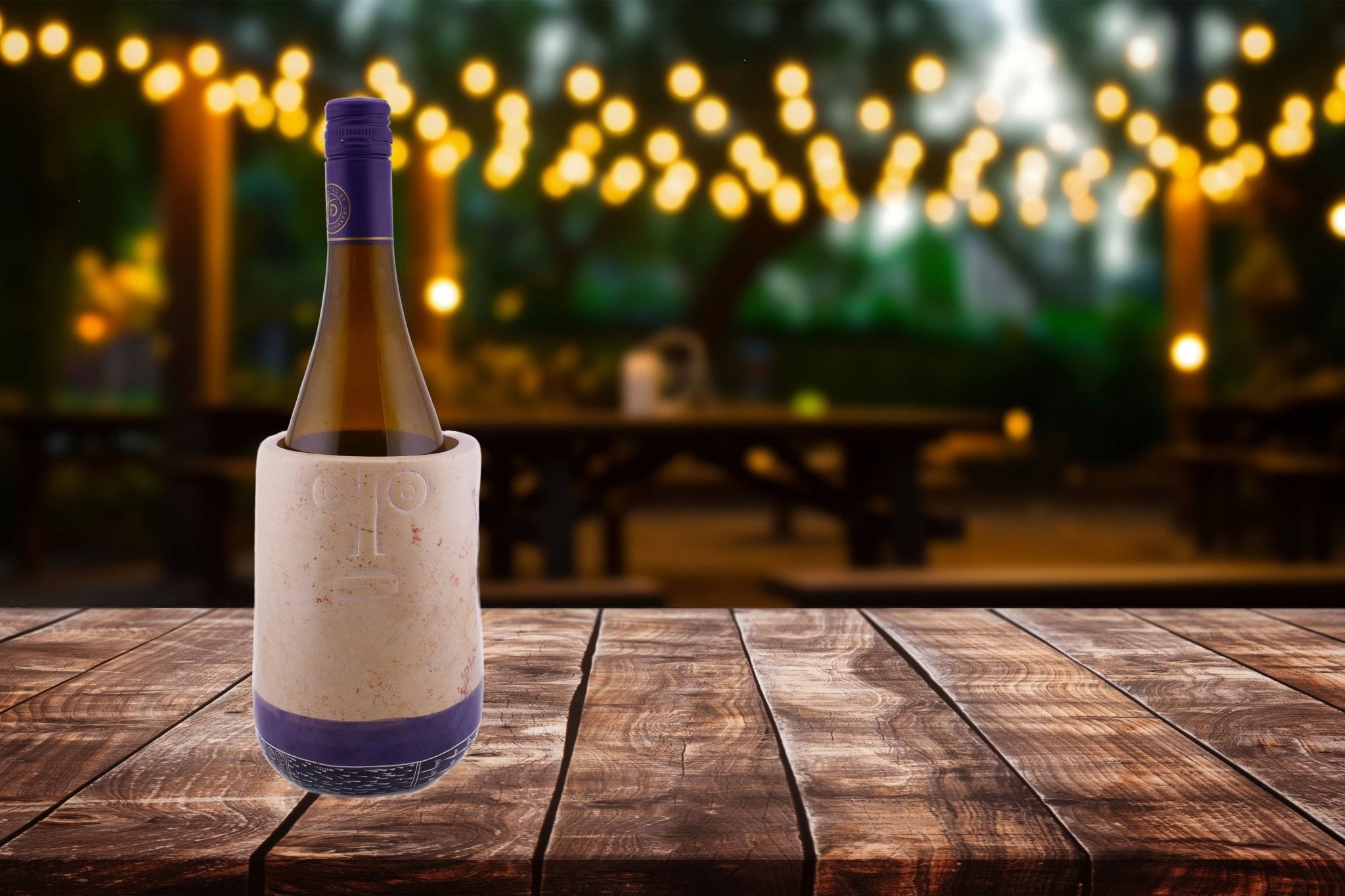 Stone Wine Cooler Maasai Warrior design hand made 15cm and 10cm with Storycard - FriendlyTradingCo